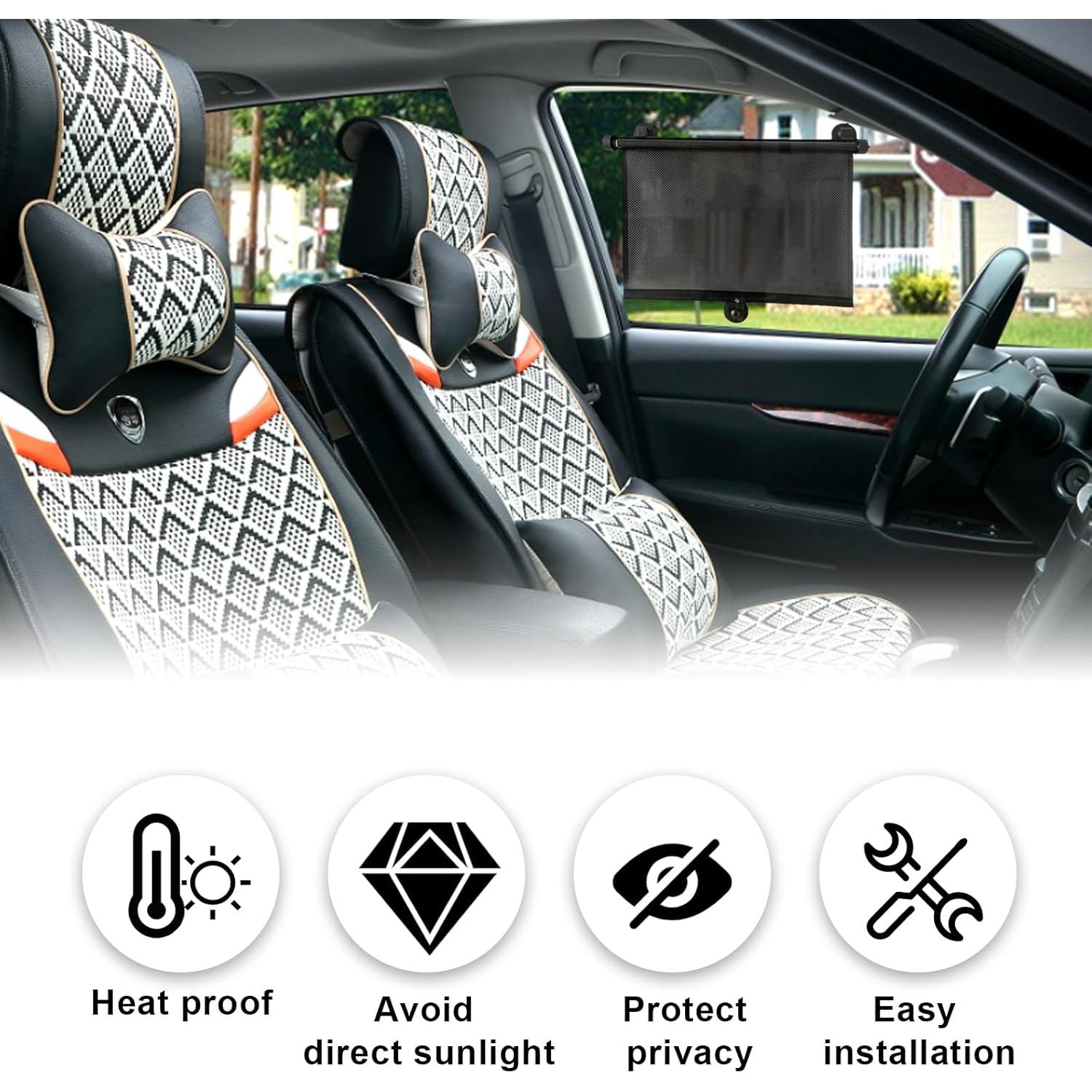 Cortinas de Sol Enrollables Vrasly para Ventanas de Auto 45.72x50.8cm