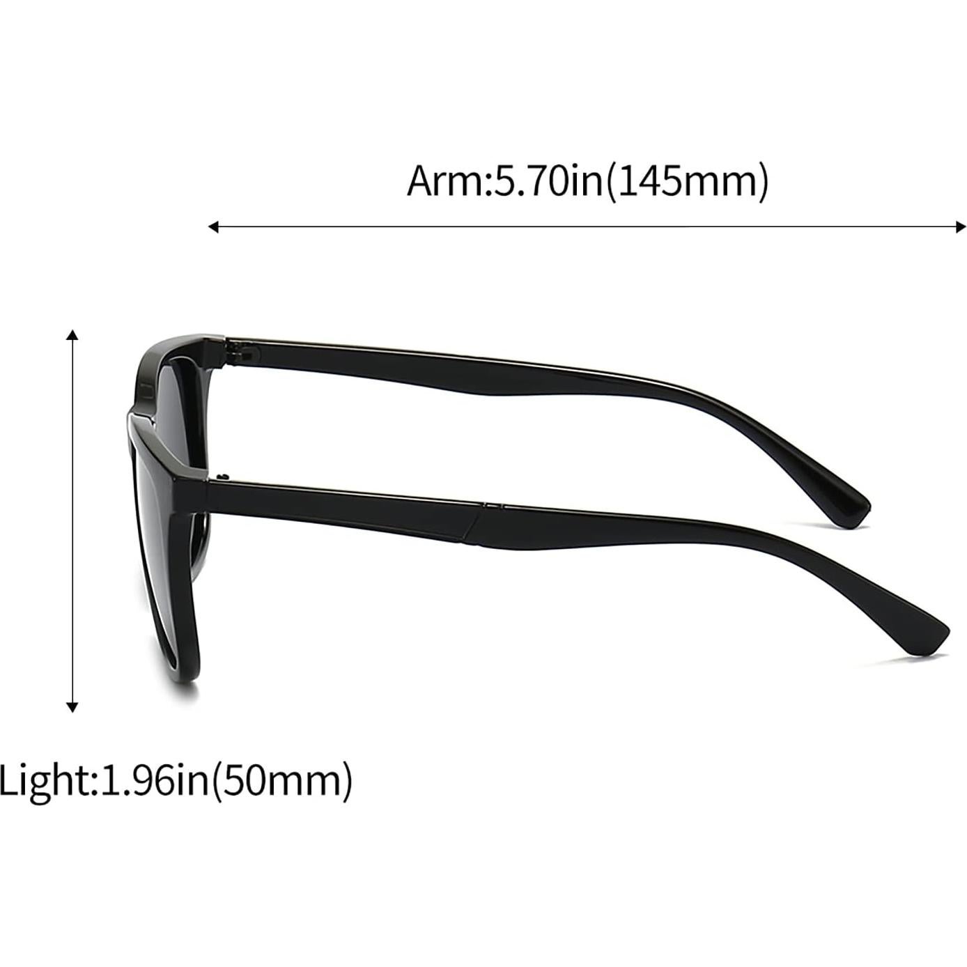 Gafas de sol miopía ALWAYSUV -2.0 negras TR90 unisex