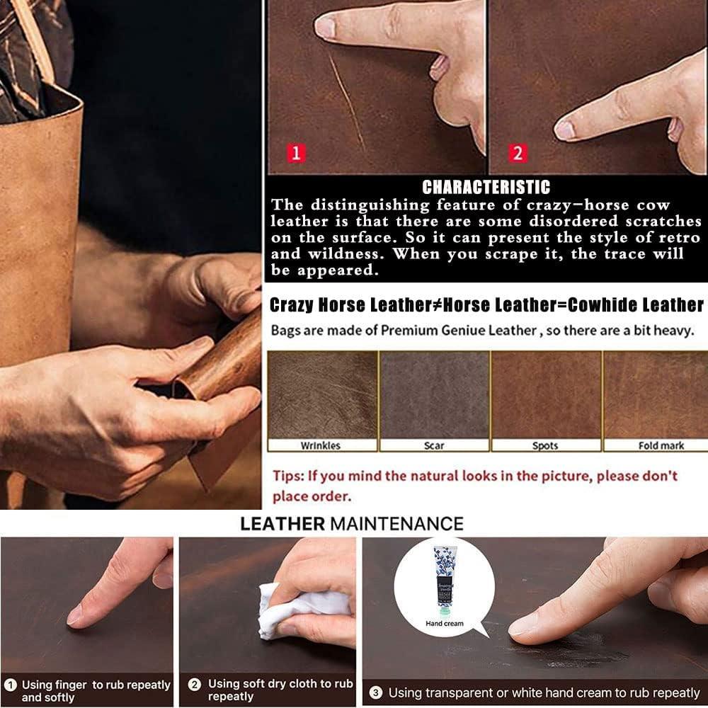 Estuche de Gafas de Viaje de Cuero Genuino Marrón 2 Ranuras