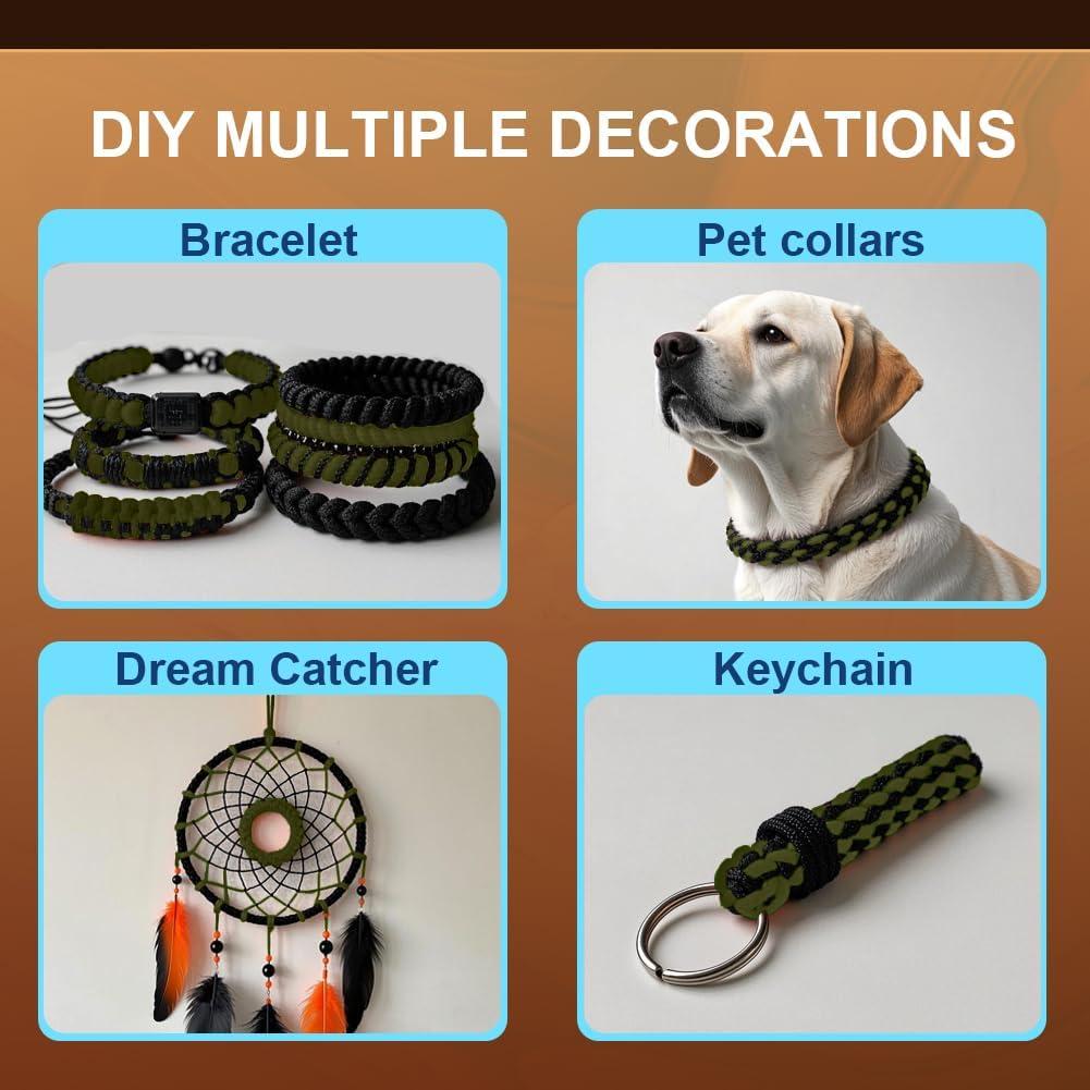 Micro Paracord Legnowit 1.18mm 60.96m 2 Pack Nylon Camping