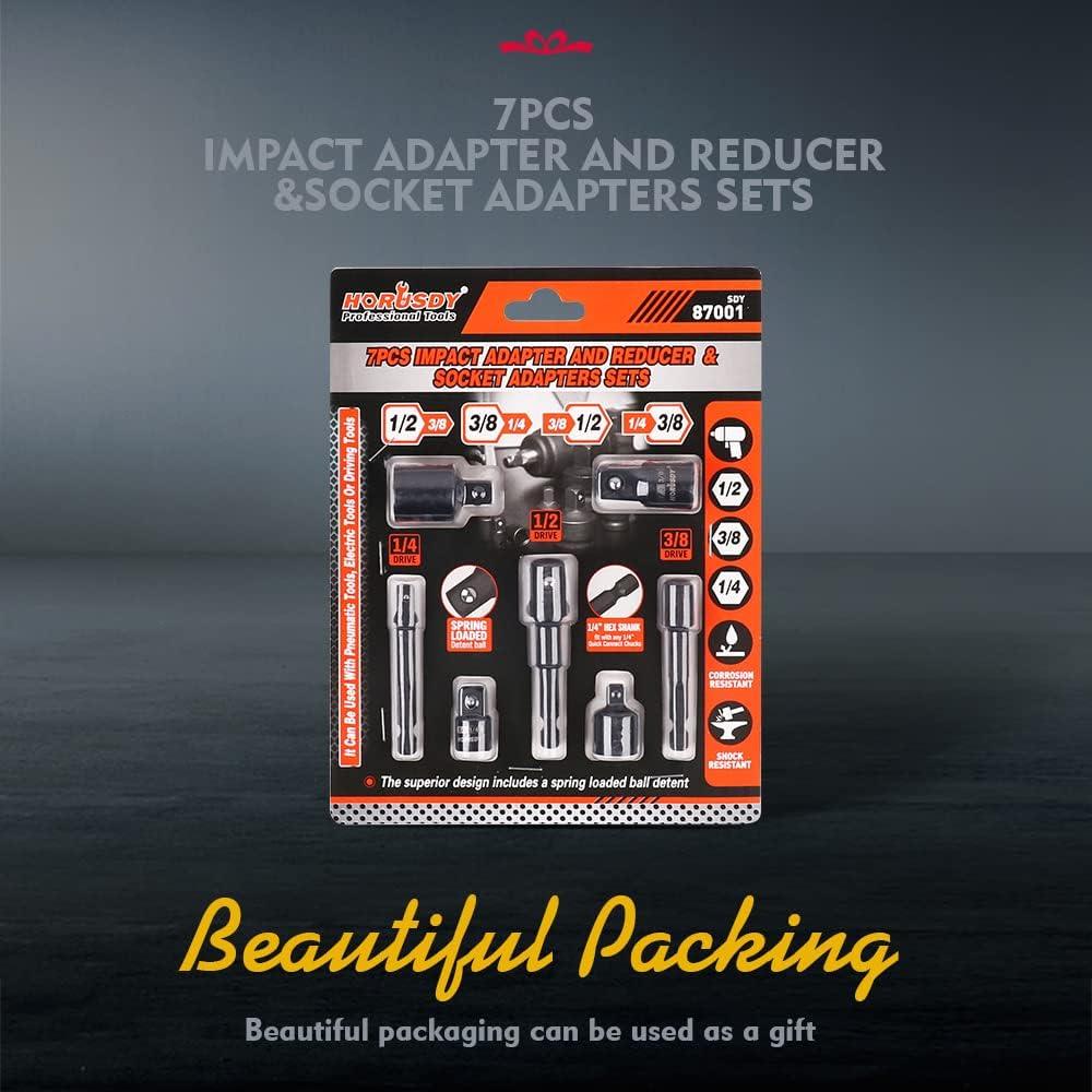 Juego de Adaptadores de Enchufe de Impacto HORUSDY 7 Piezas