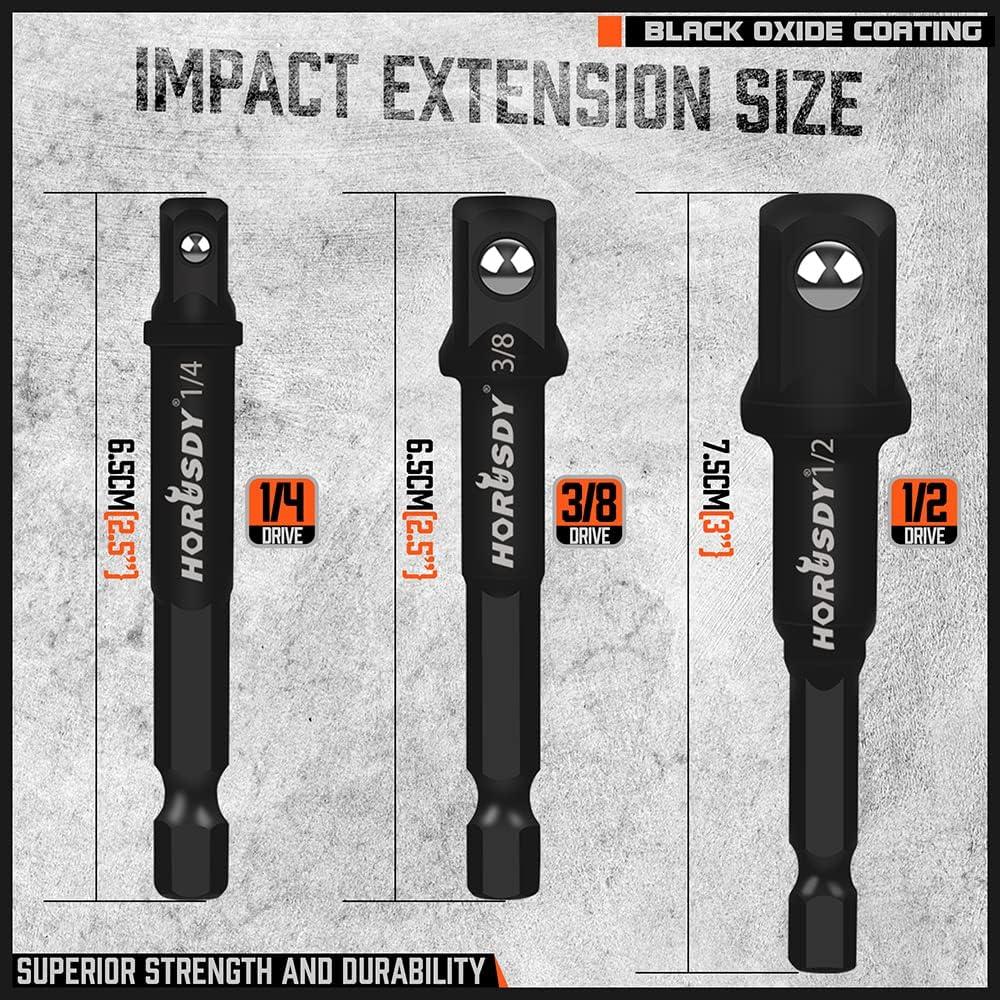 Juego de Adaptadores de Enchufe de Impacto HORUSDY 7 Piezas
