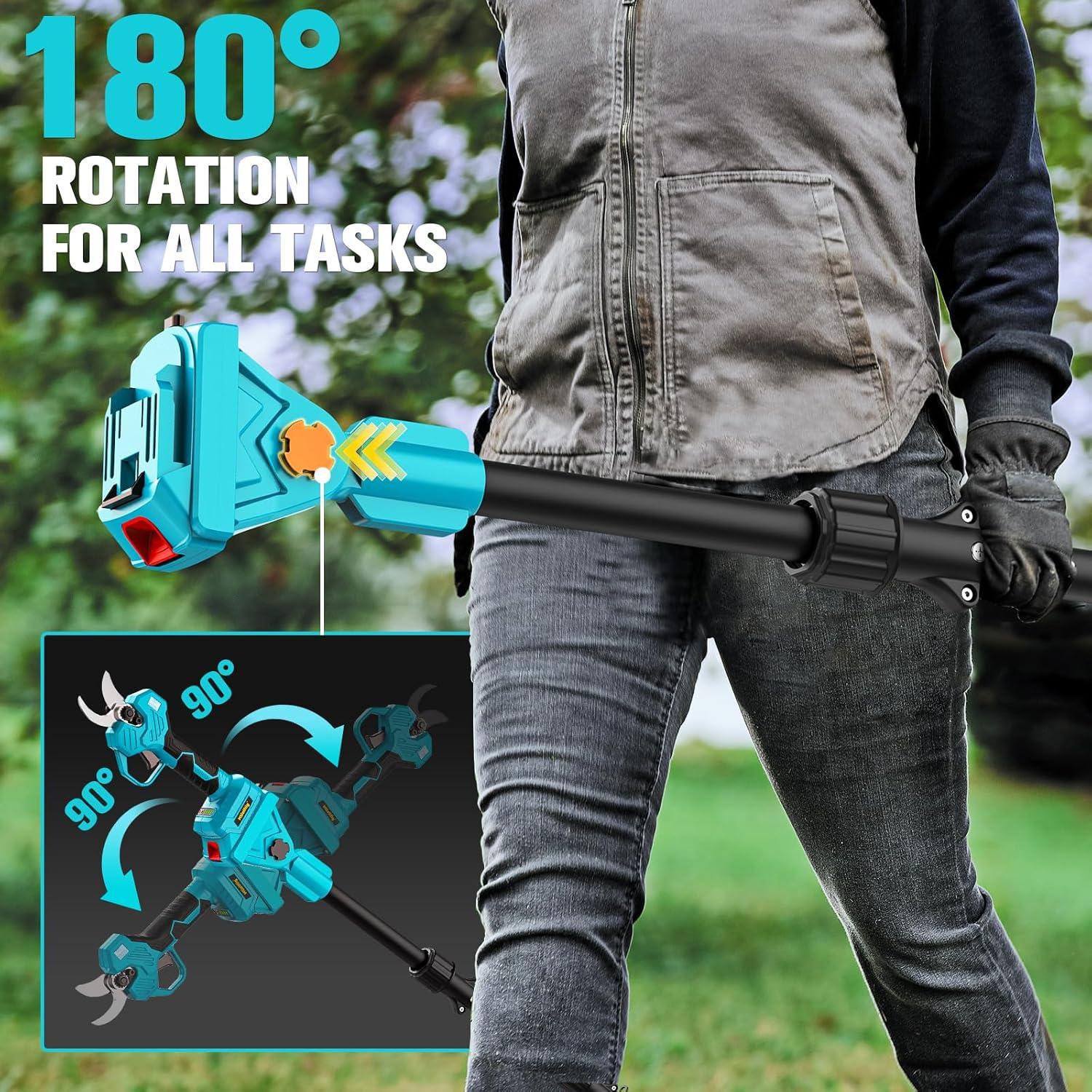 Tijeras de podar eléctricas MtiolHig 18V 2 en 1 con 2 baterías