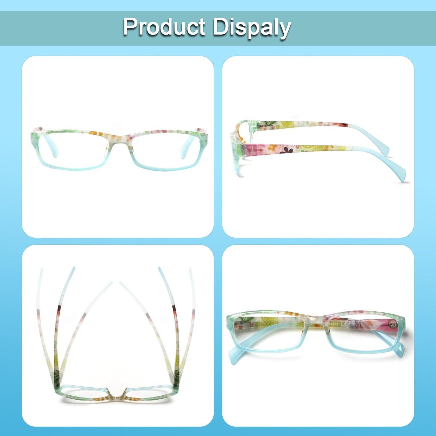 Gafas de lectura Kerecsen 5 pares moda mujer bisagra resorte