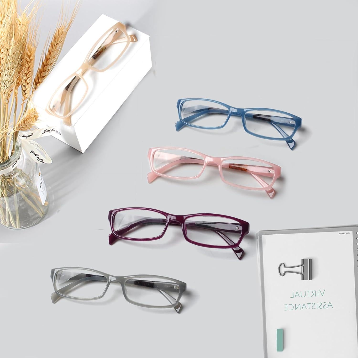 Gafas de lectura Kerecsen 5 pares moda unisex 5.00 aumento