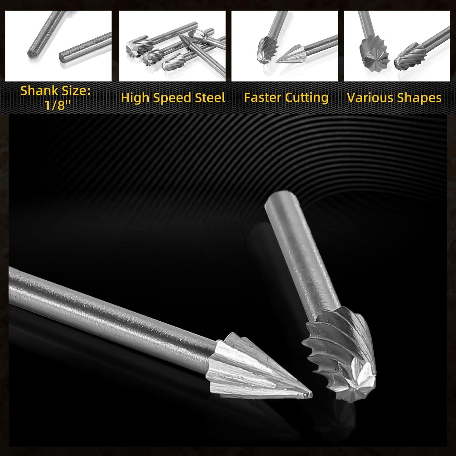 Juego de Puntas de Tallado HSS 10 Piezas 3mm para Carpintería
