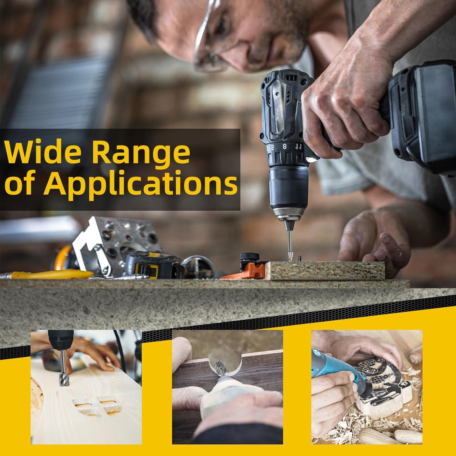 Juego de Puntas de Tallado HSS 10 Piezas 3mm para Carpintería