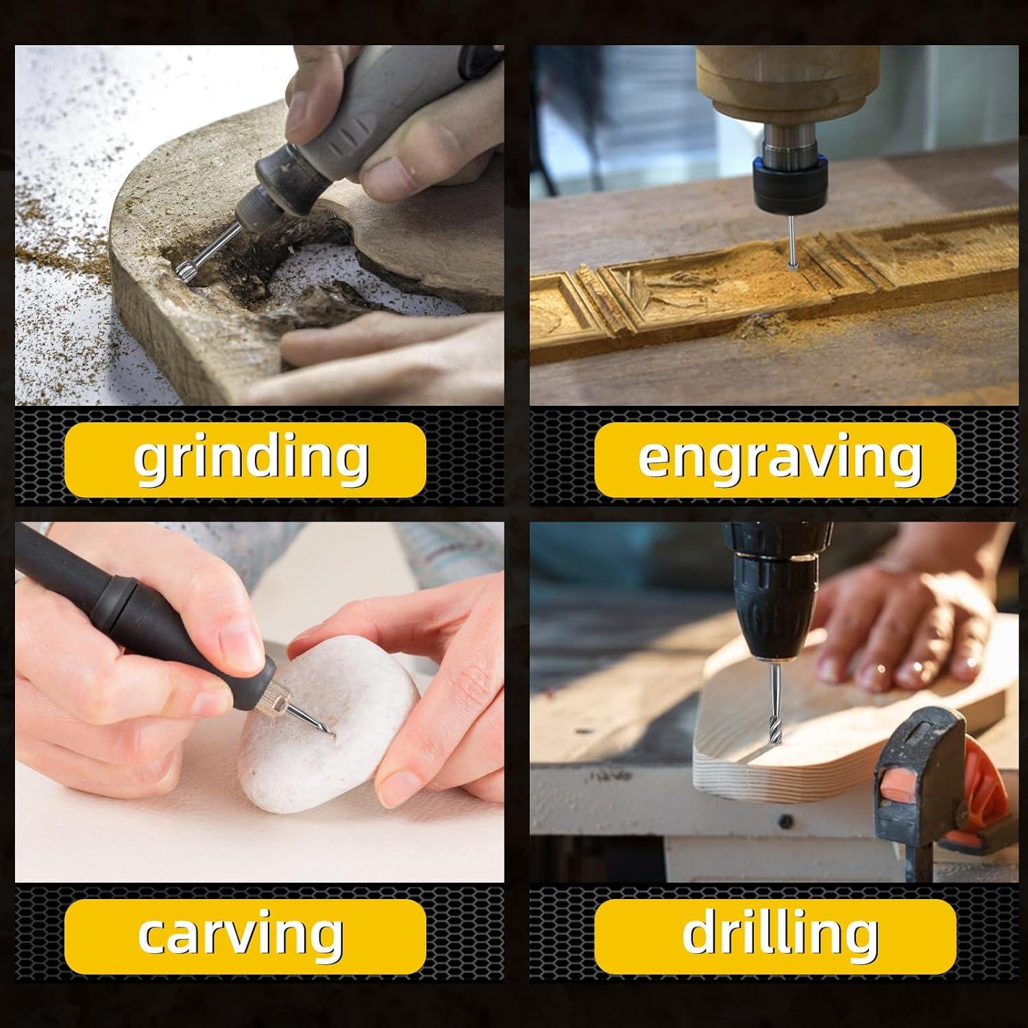 Juego de Puntas de Tallado HSS 10 Piezas 3mm para Carpintería