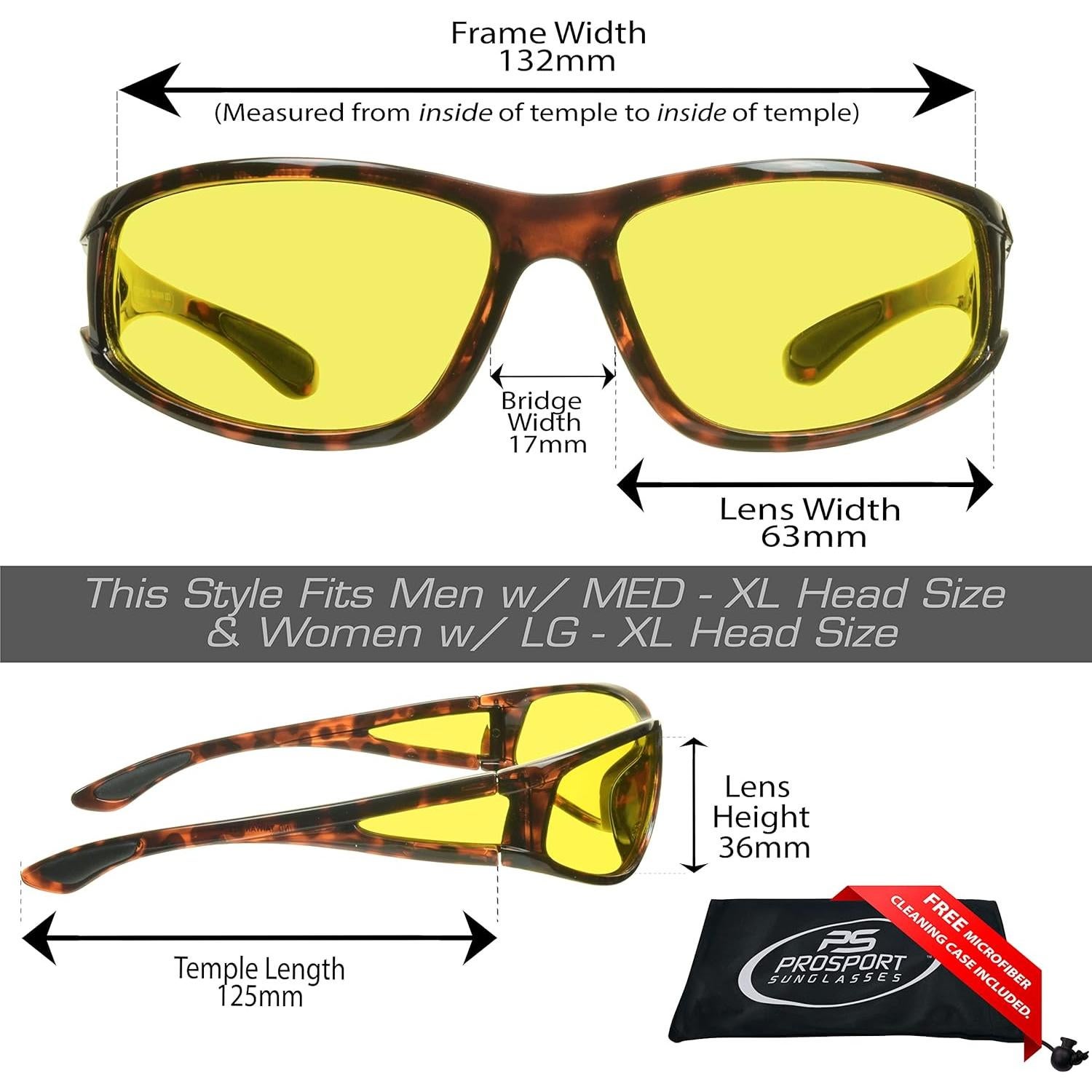 Gafas de Sol Polarizadas proSPORT Amarillas para Visión Nocturna