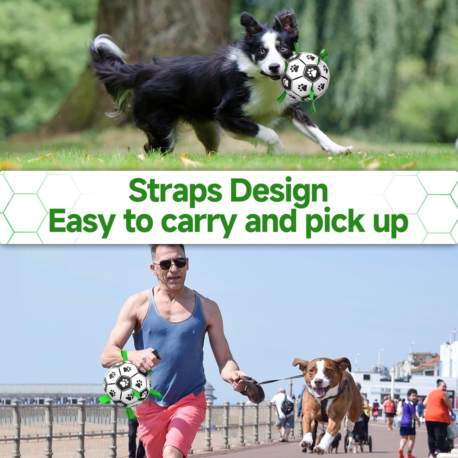 QDAN Balón de Fútbol para Perros Mediano 15 cm Interactivo