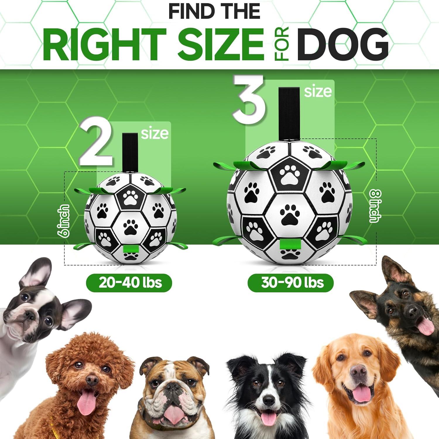 QDAN Balón de Fútbol para Perros Mediano 15 cm Interactivo
