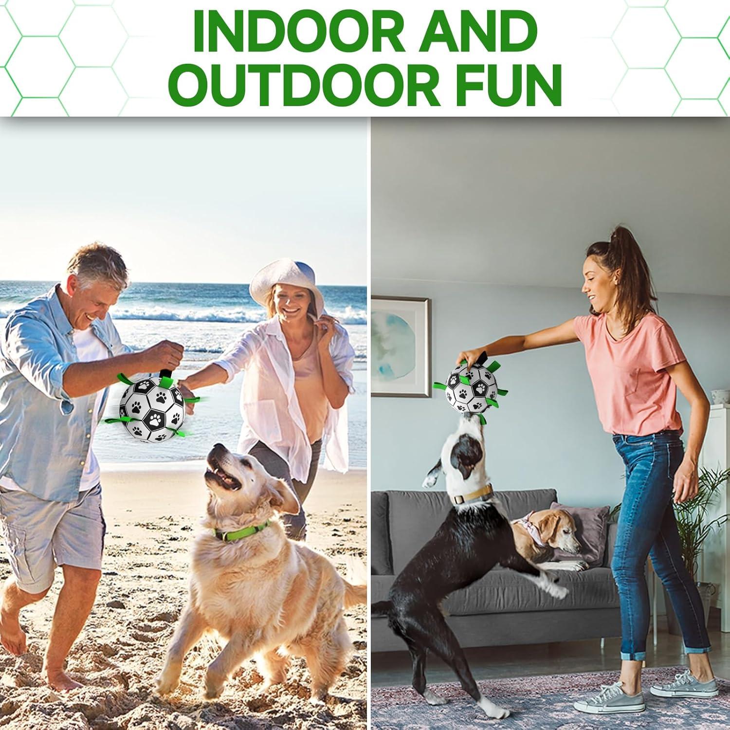 QDAN Balón de Fútbol para Perros Mediano 15 cm Interactivo