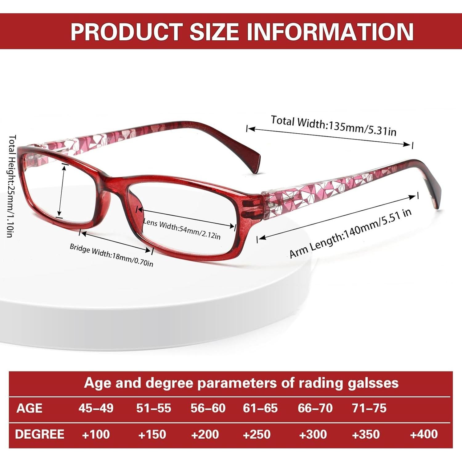 Gafas de lectura Kerecsen para mujeres 6 Pack con filtro UV