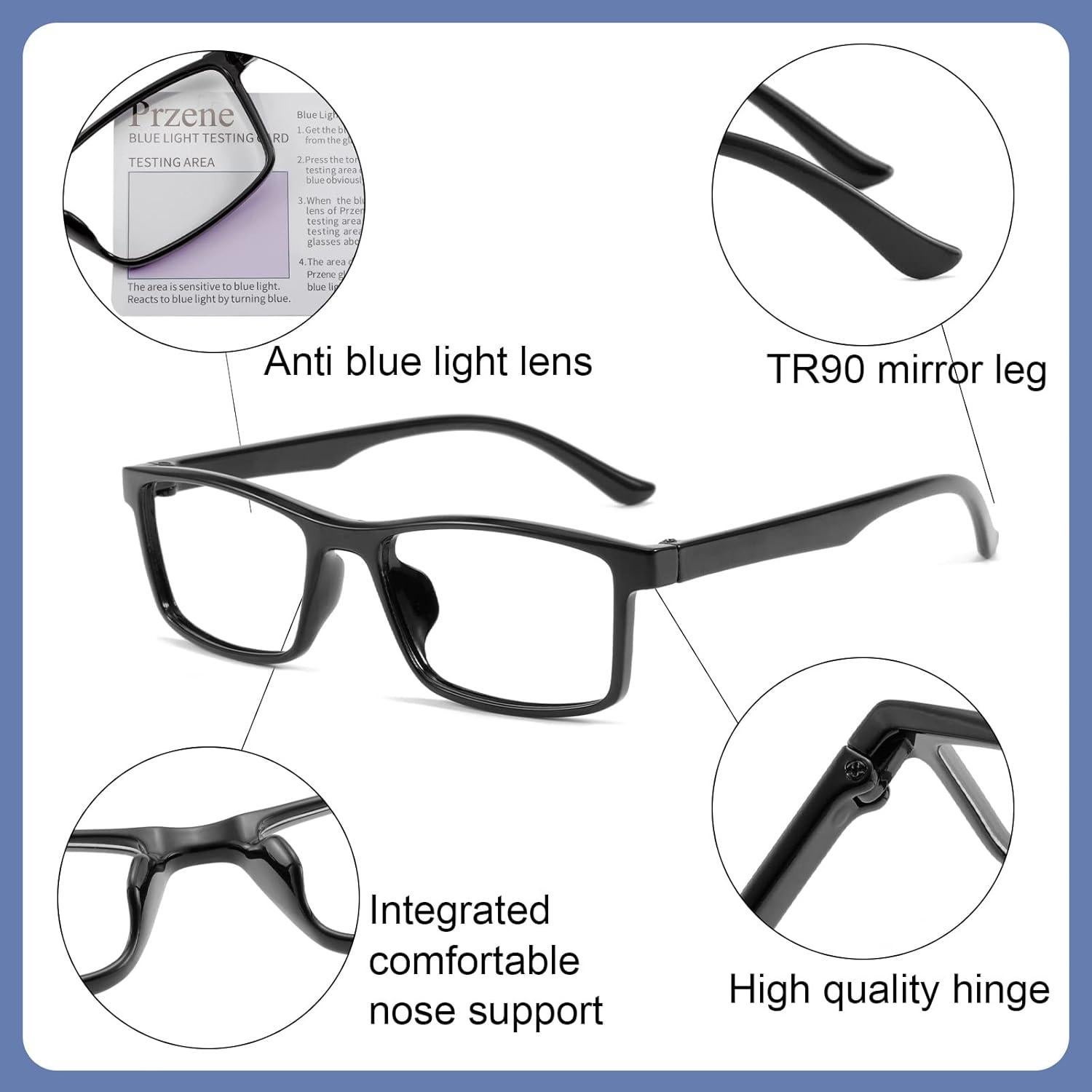 Gafas Bloqueadoras de Luz Azul Przene 4 Pack Unisex UV400