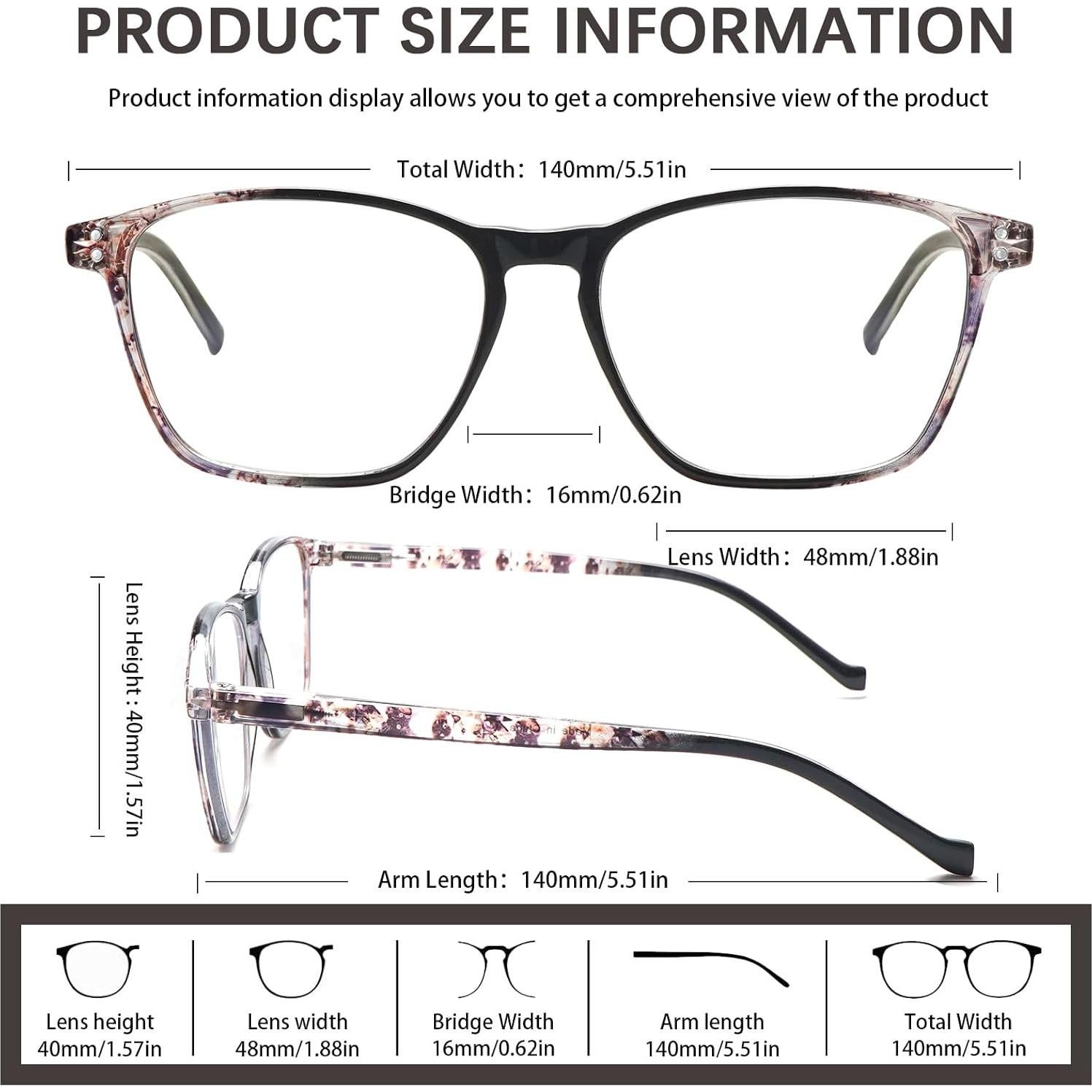 Paquete de 4 Gafas de Lectura Progresivas STASTEND con Filtro UV400