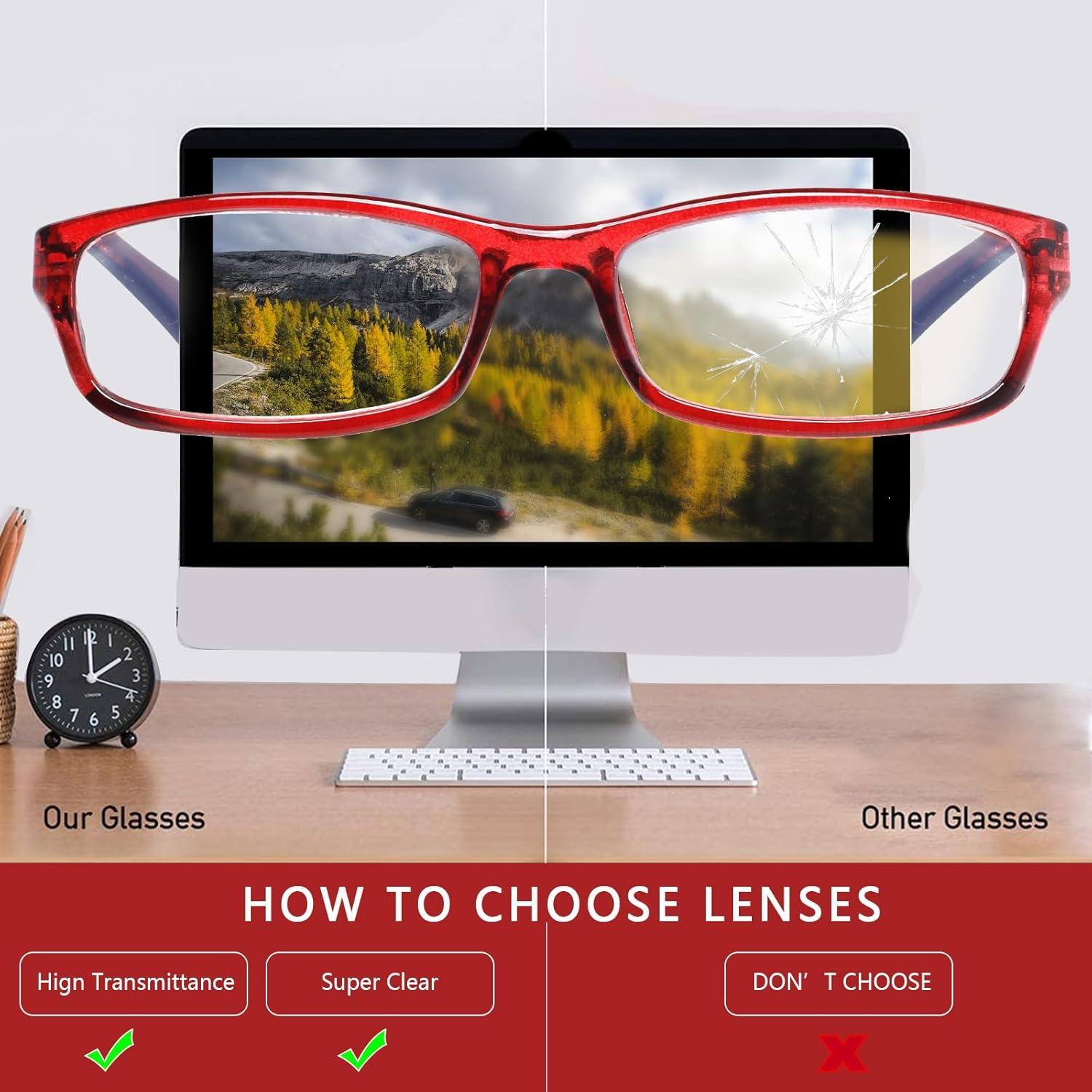 Gafas de lectura Kerecsen para mujeres, 6 pares con filtro UV