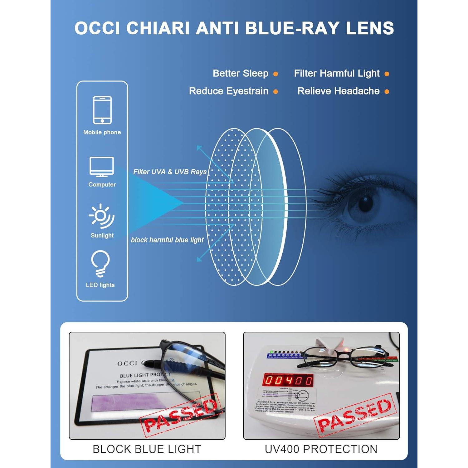 Gafas de Lectura OCCI CHIARI 4 Paquetes Anti Luz Azul 1.0x