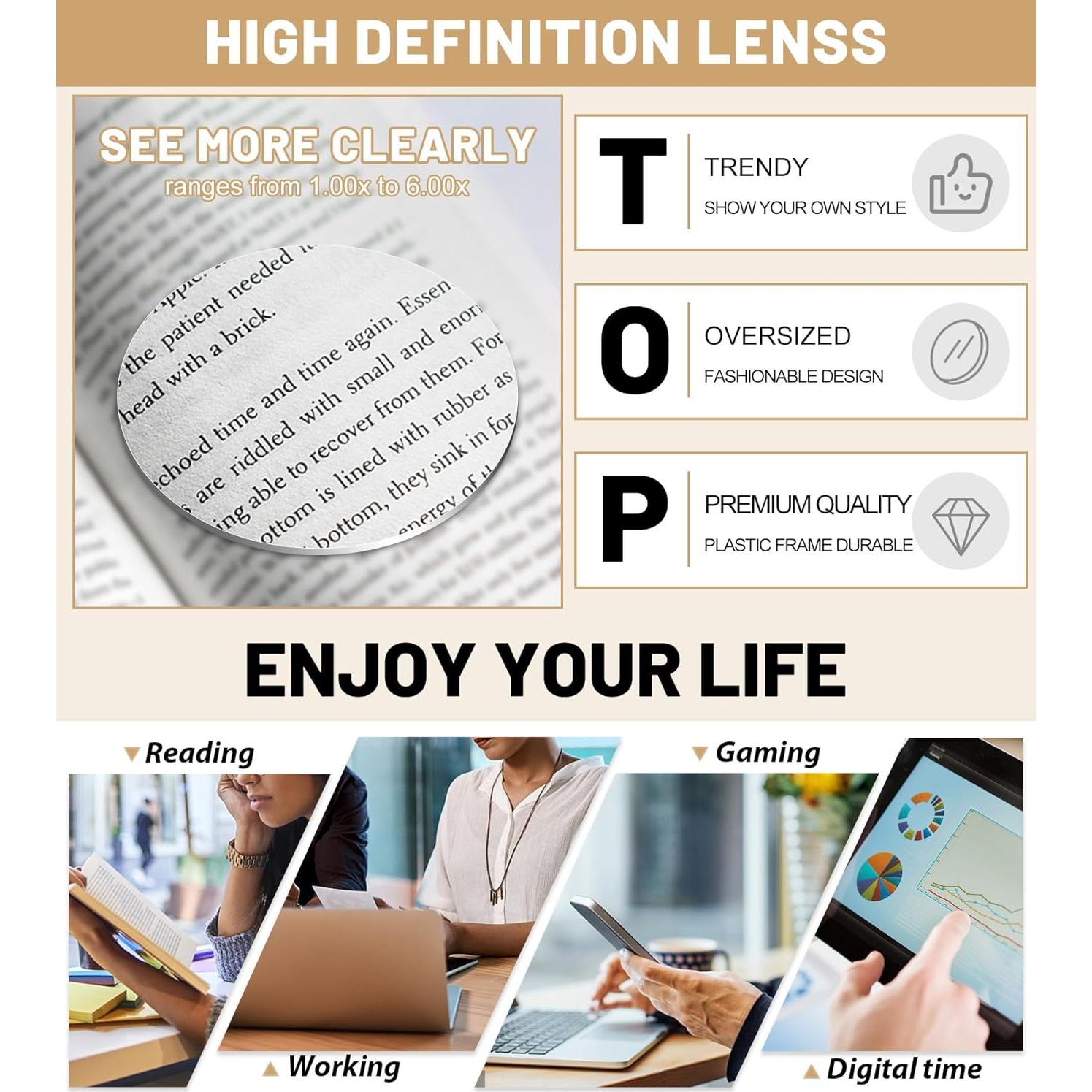 Gafas de Lectura OCCI CHIARI 4 Paquetes Anti Luz Azul 1.0x