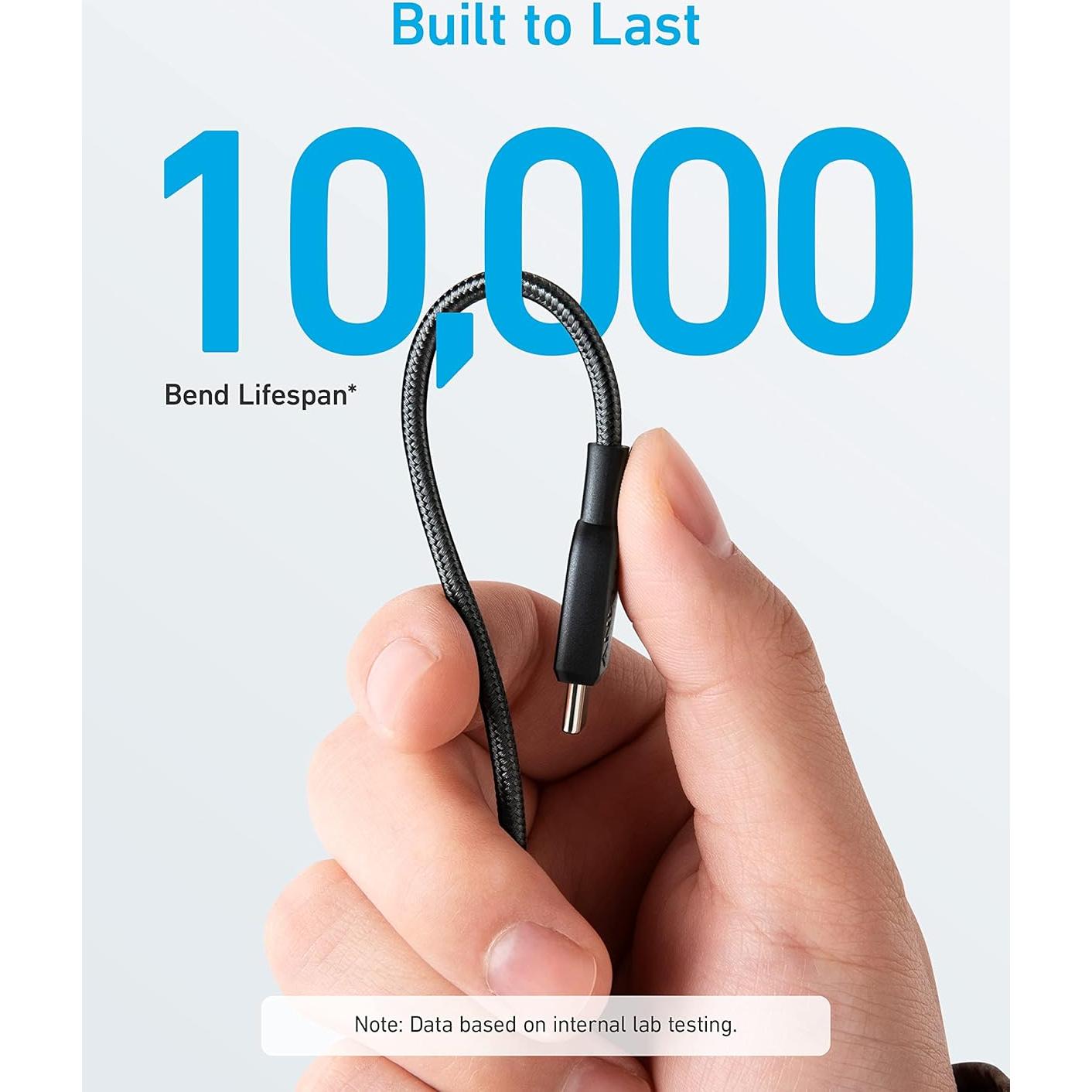 Cable USB C a USB C Anker 310, 2 paquetes, 182 cm, Negro