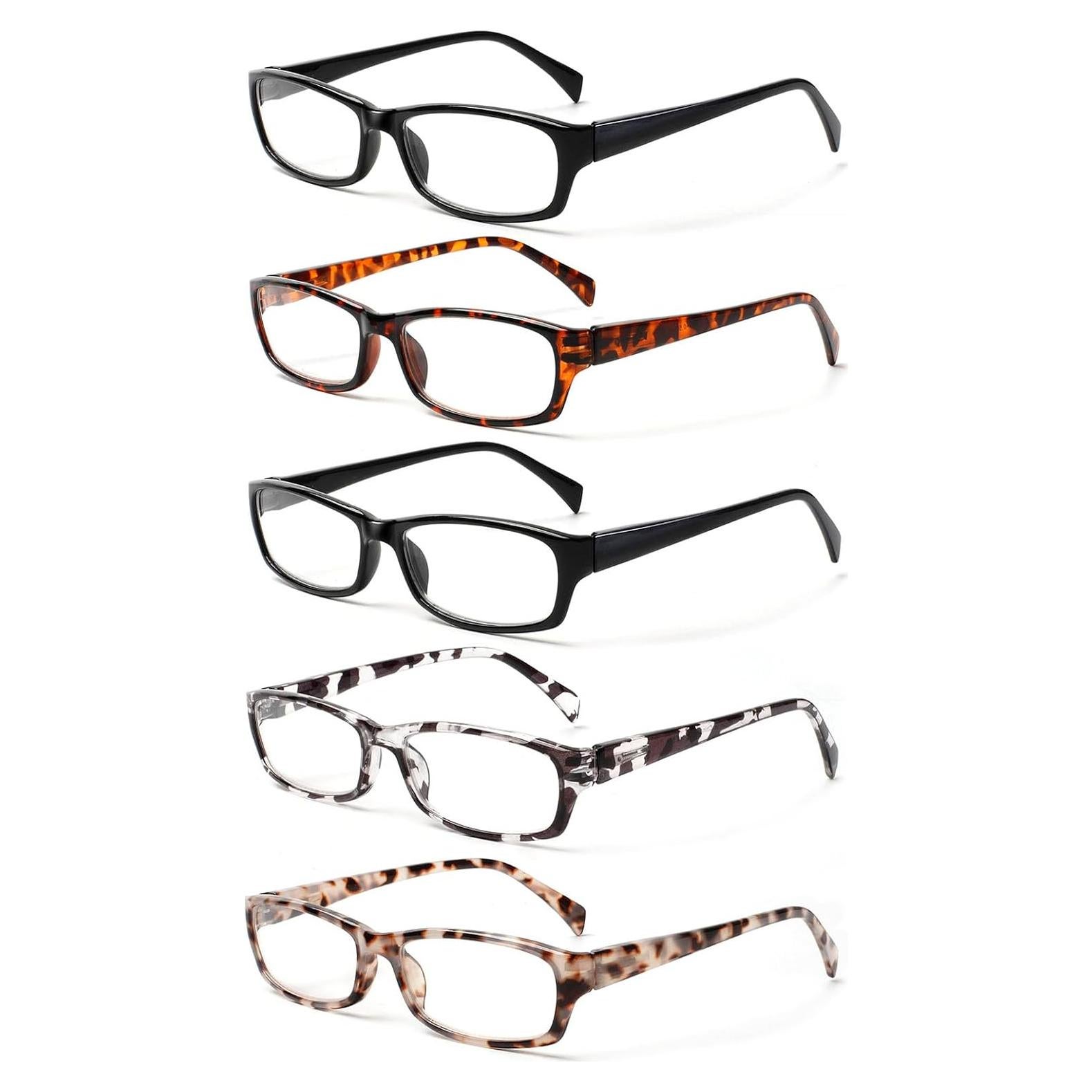 Gafas de lectura Kerecsen 5 pares moda unisex bisagra resorte