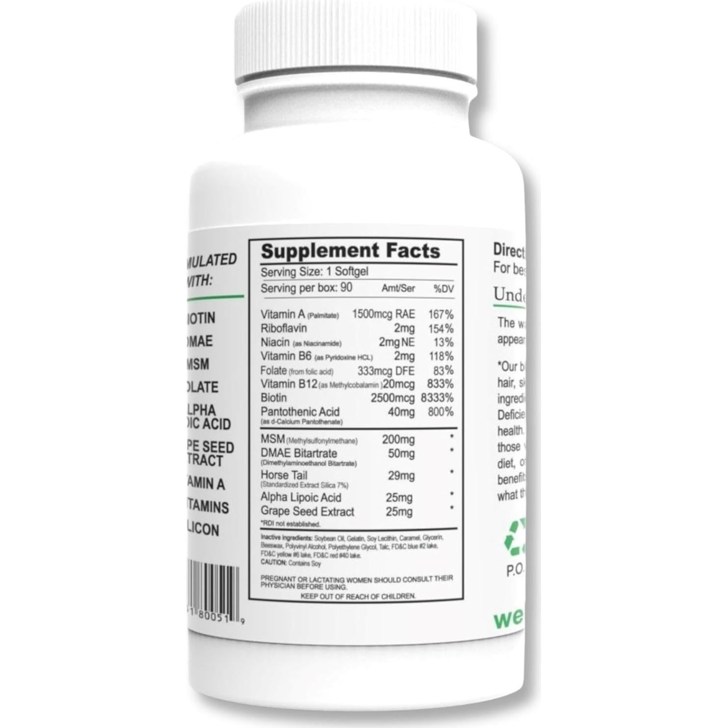 Suplemento Wellgenix Purvana para Cabello, Piel y Uñas - 90 Softgels