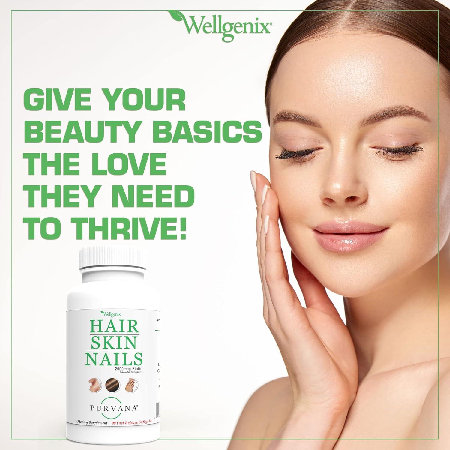 Suplemento Wellgenix Purvana para Cabello, Piel y Uñas - 90 Softgels