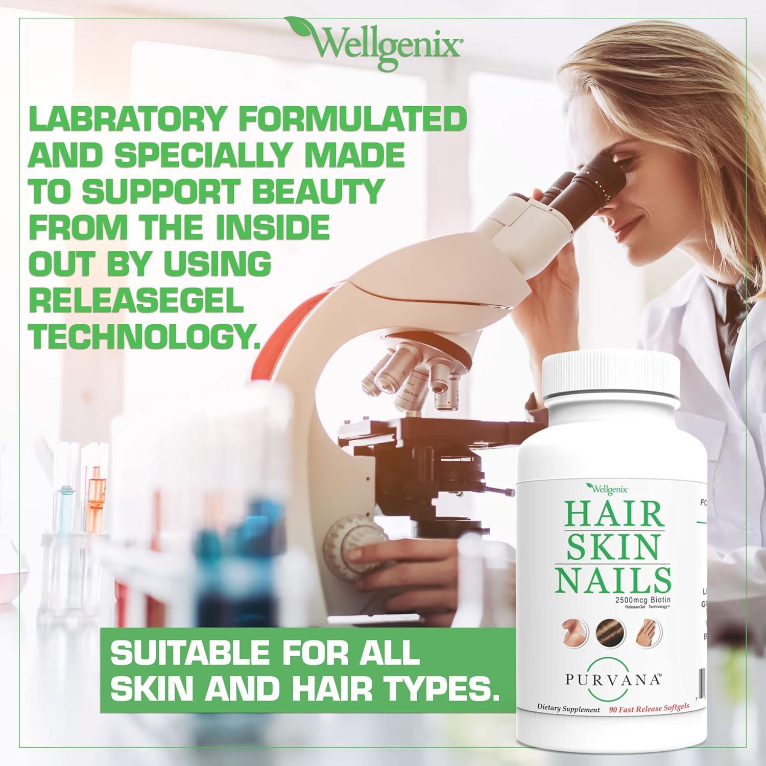 Suplemento Wellgenix Purvana para Cabello, Piel y Uñas - 90 Softgels