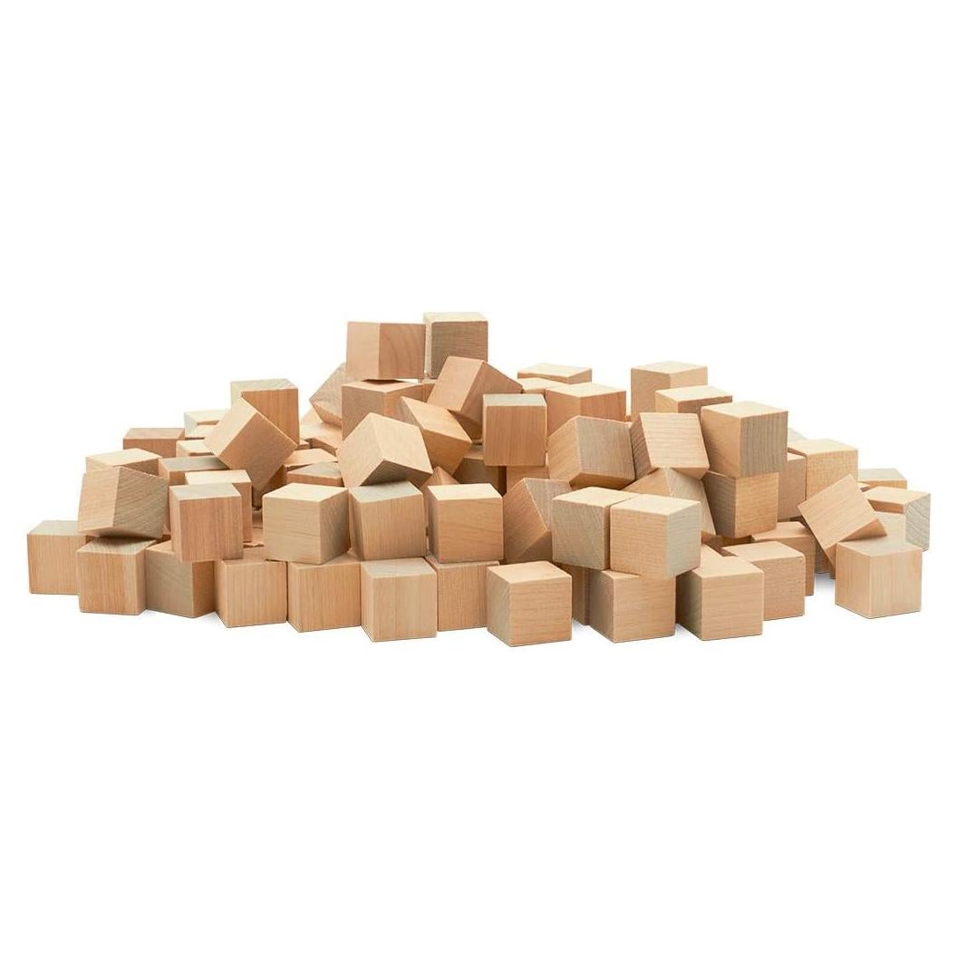 Cubos de Madera DIY 1.9 cm - Paquete de 100 Bloques Woodpeckers