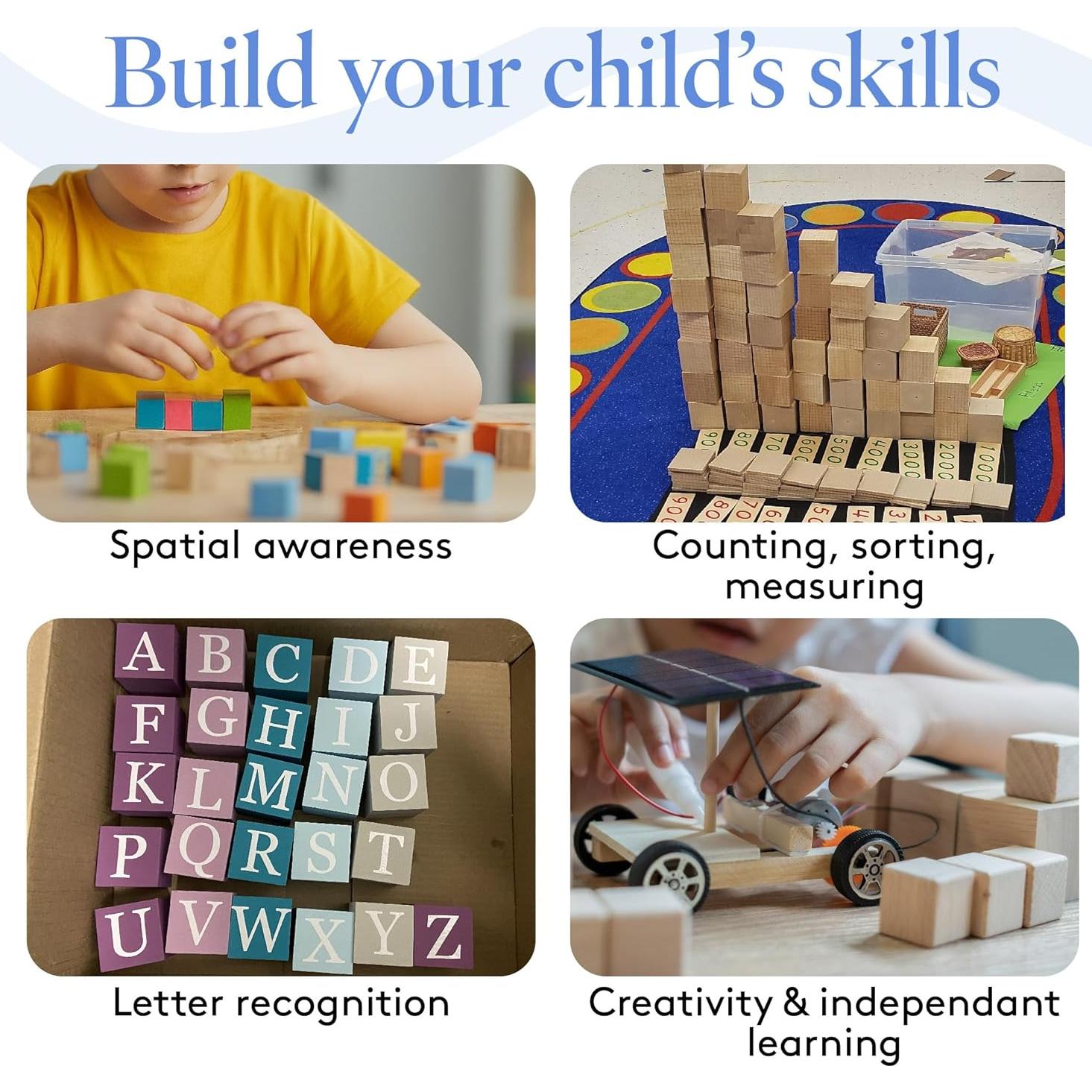 Cubos de Madera DIY 1.9 cm - Paquete de 100 Bloques Woodpeckers