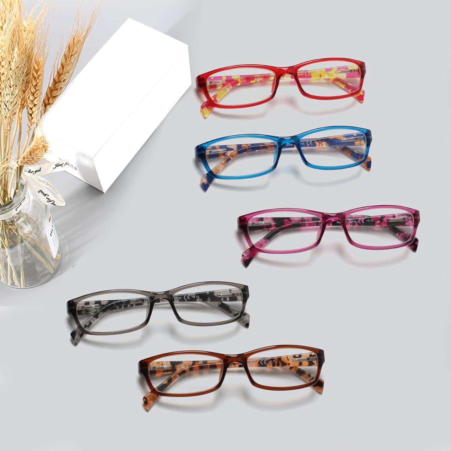 Gafas de lectura Kerecsen 5 pares moda mujeres bisagra
