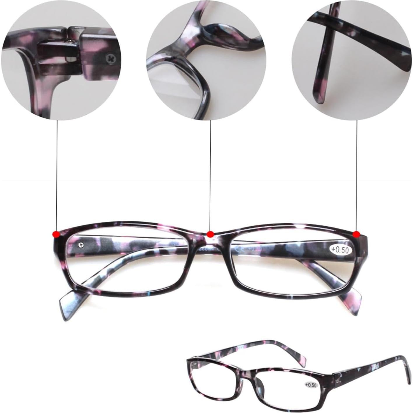 Gafas de lectura Kerecsen 5 pares moda unisex 3.5x