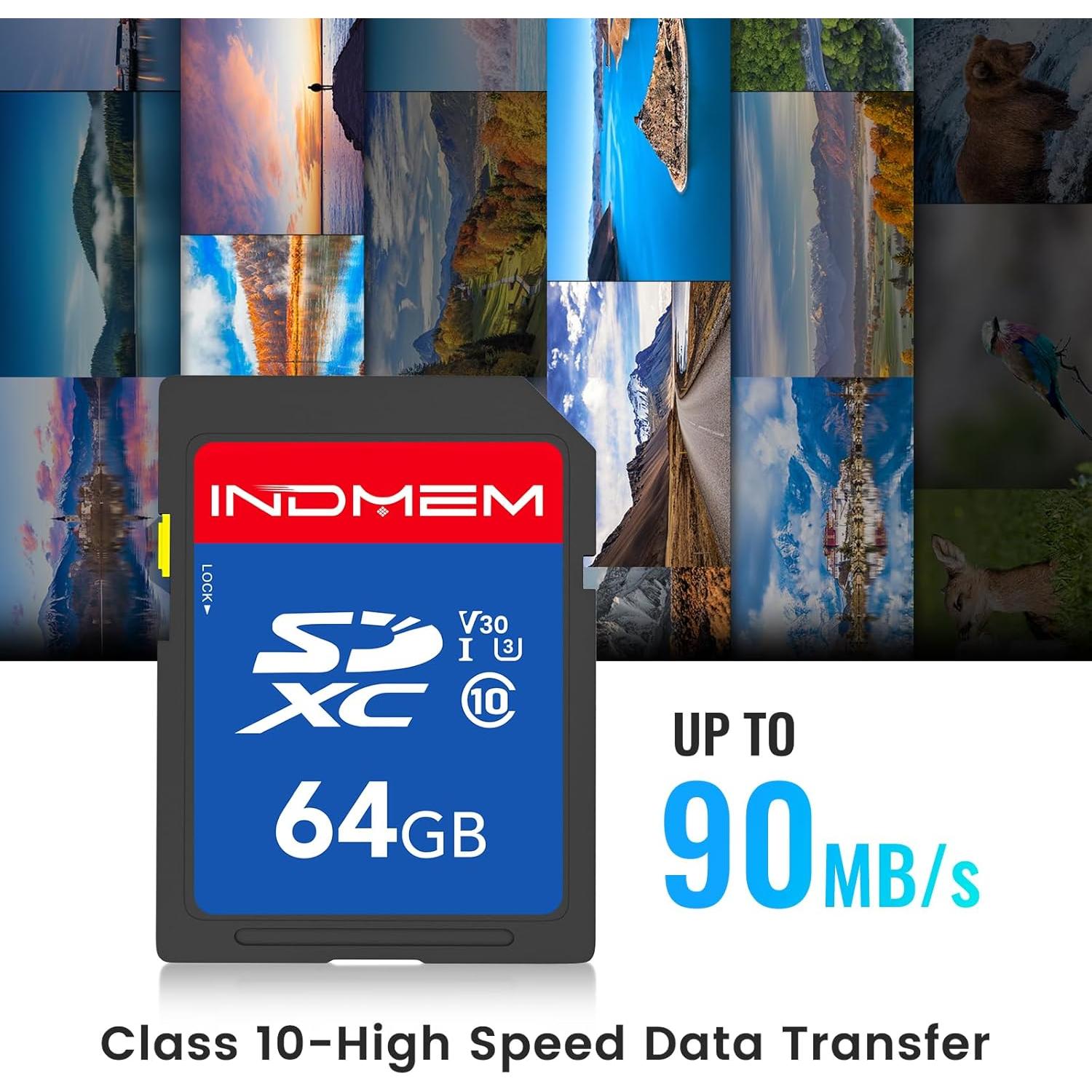 Tarjeta SD 64GB elecacc UHS-I V30 90MB/s para Cámara