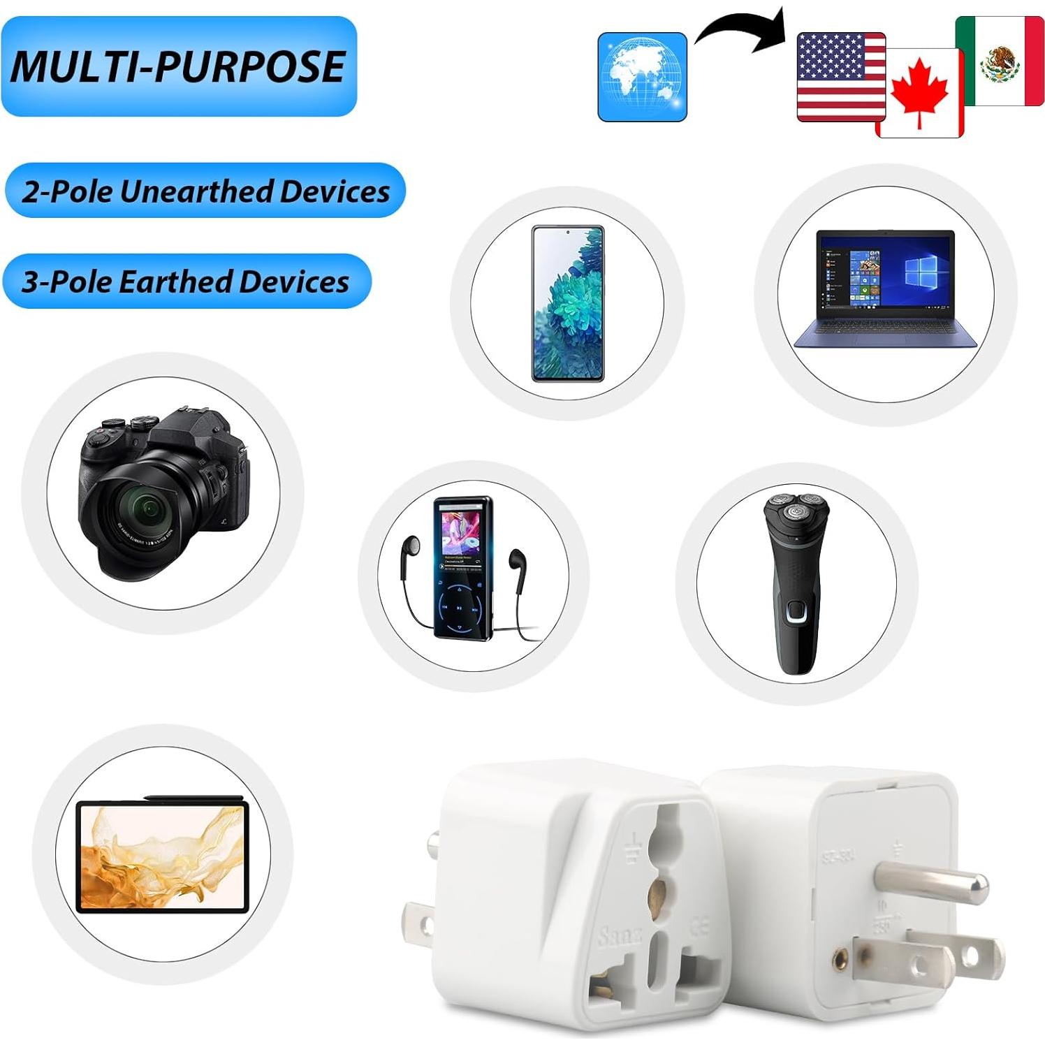 Adaptador de Enchufe Universal TiKeTaoKe - Paquete de 6