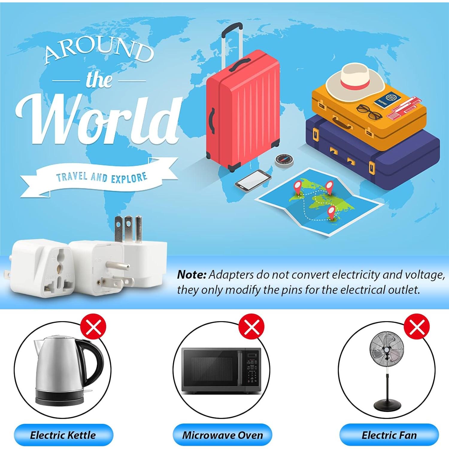 Adaptador de Enchufe Universal TiKeTaoKe - Paquete de 6