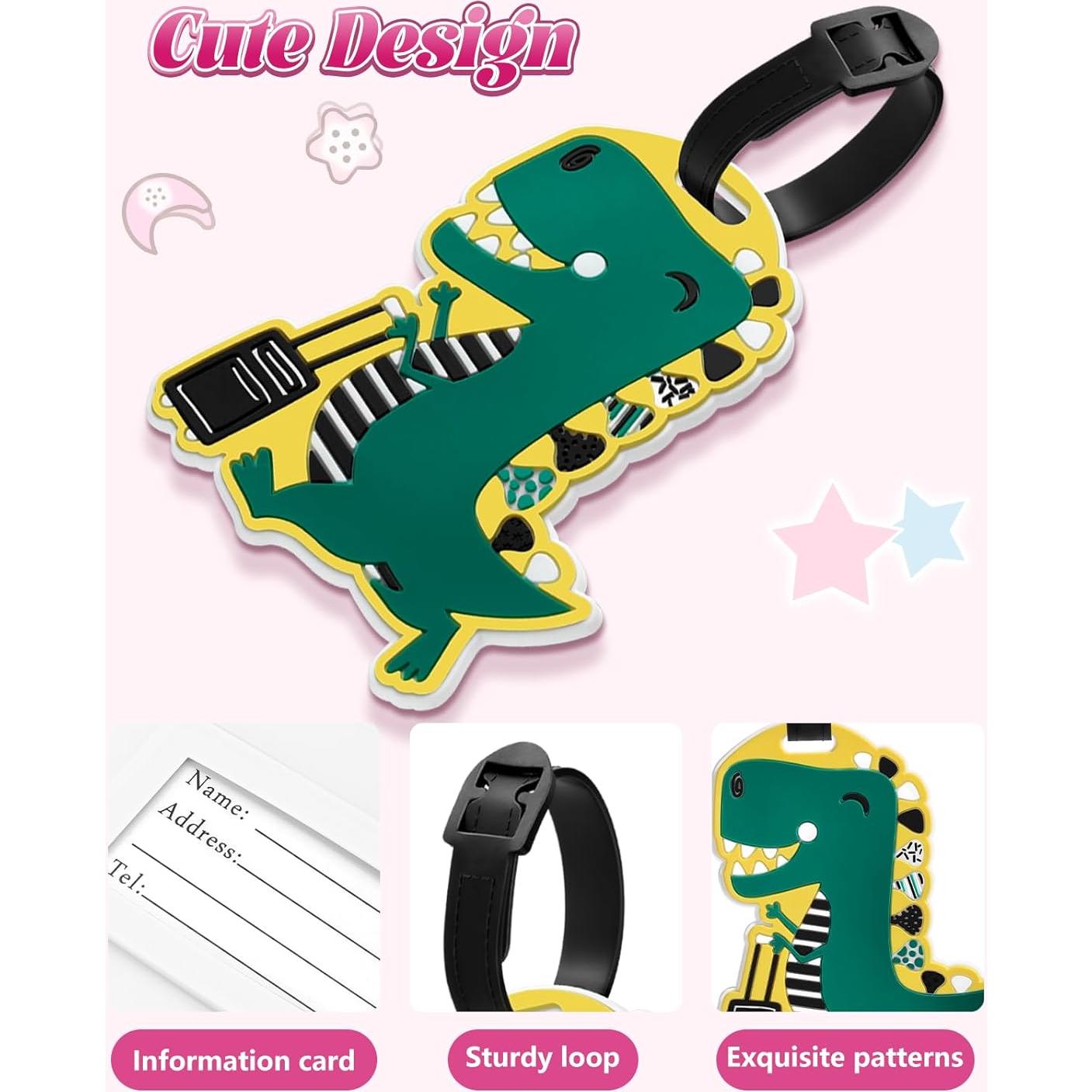 Porta Pasaporte y Etiqueta de Equipaje Slohif Dinosaurio Niños