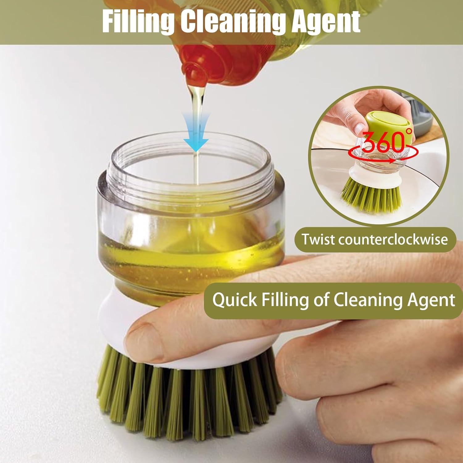 Dispensador de Jabón UGWKivd con Cepillo y Soporte - Gris