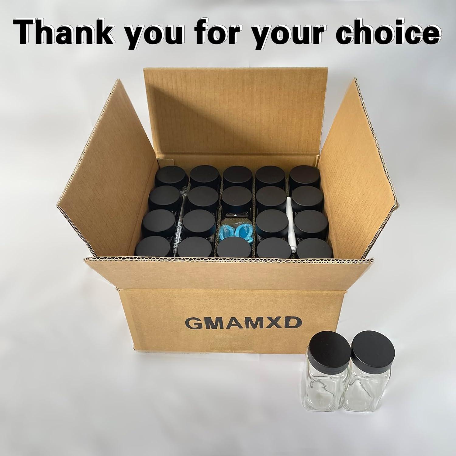 Juego de 24 Tarros de Especias de Vidrio 118ml con Etiquetas