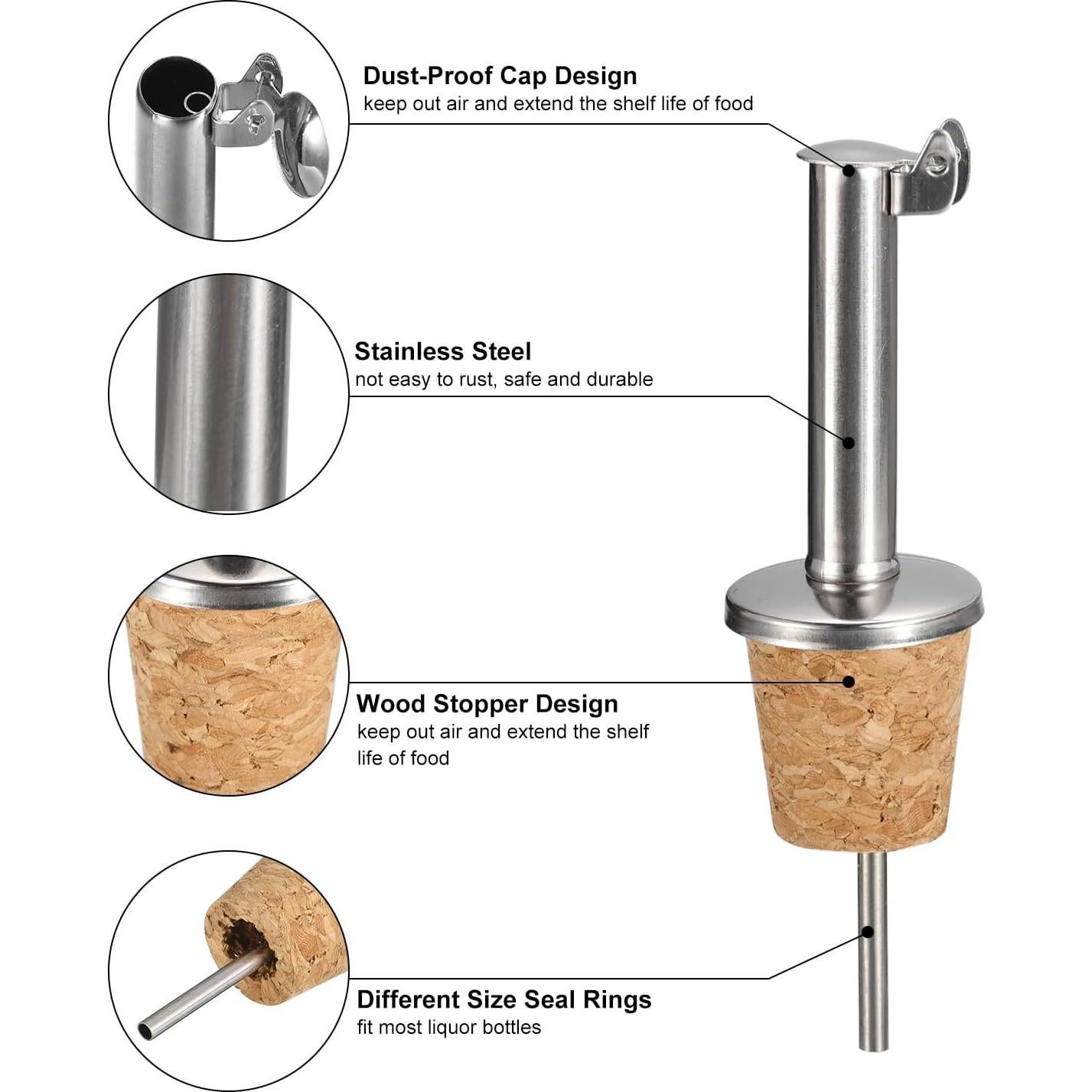 Vertedores de Botellas de Acero Inoxidable uxcell - 2 Piezas