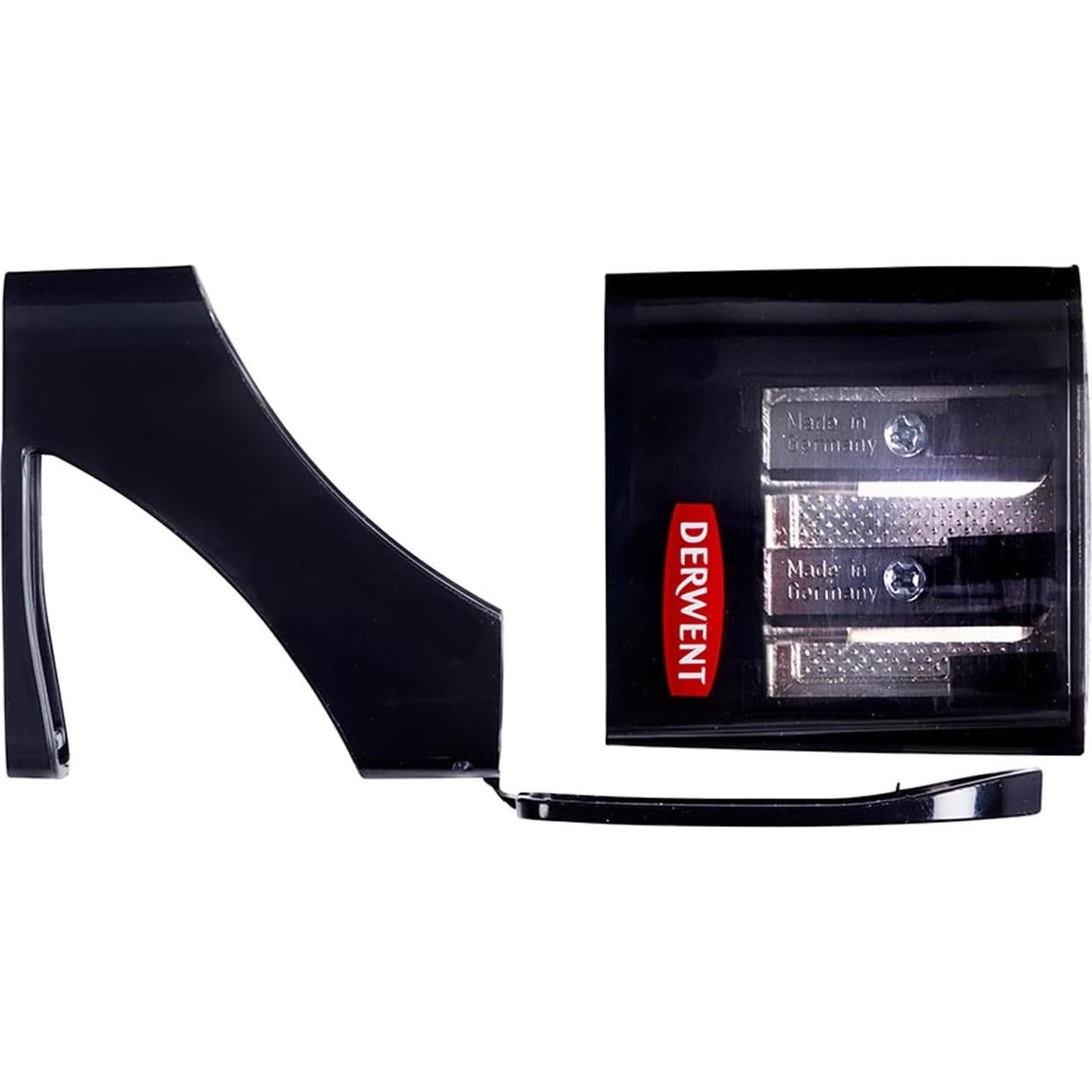 Sacapuntas Doble Orificio Derwent con Contenedor - Negro