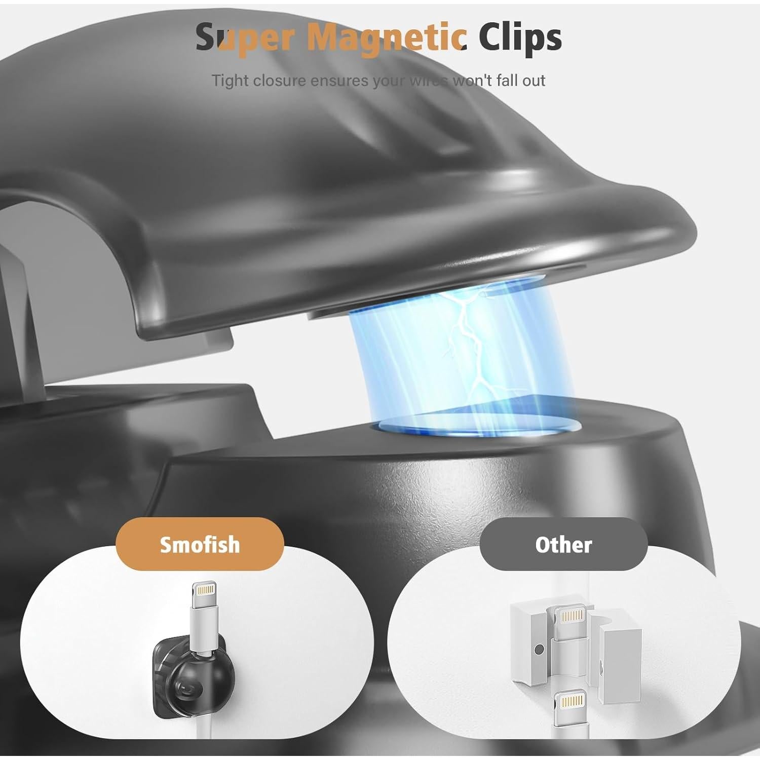 Organizador de Sujetacables 6 Pack Smofish Negro Transparente