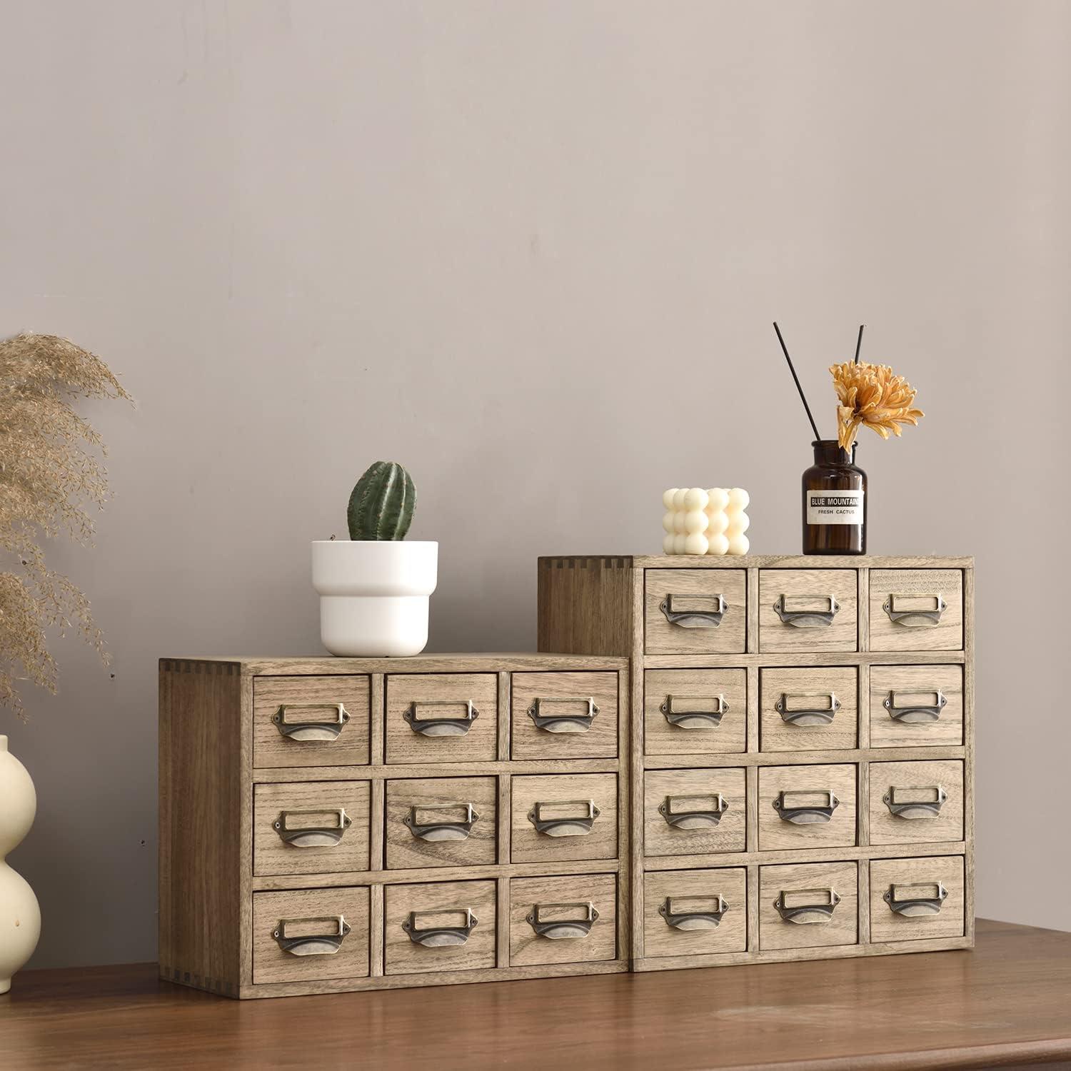 Gabinete de Almacenamiento KIRIGEN 9 Cajones Madera 36x16x26.6cm