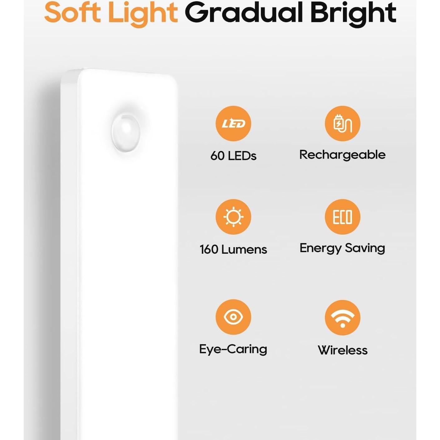 Iluminación Bajo Gabinete Auxoda 33 cm LED Inalámbrica 3000K