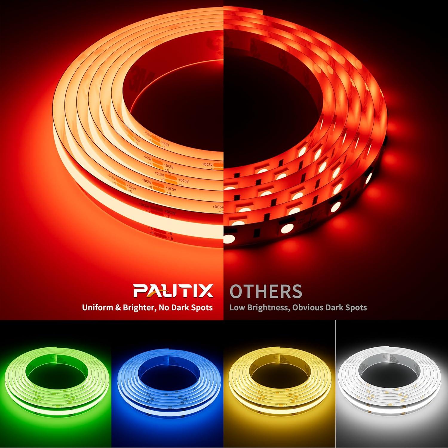 Tira LED COB RGB PAUTIX 1.5m USB 5V con Control Bluetooth