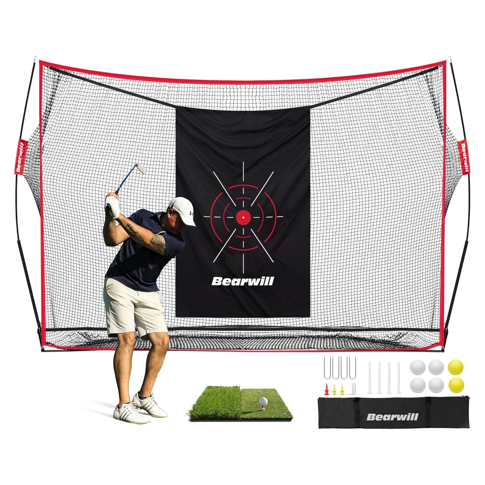 Red de Golf Bearwill 3,05x2,13m con Alfombrilla y Pelotas