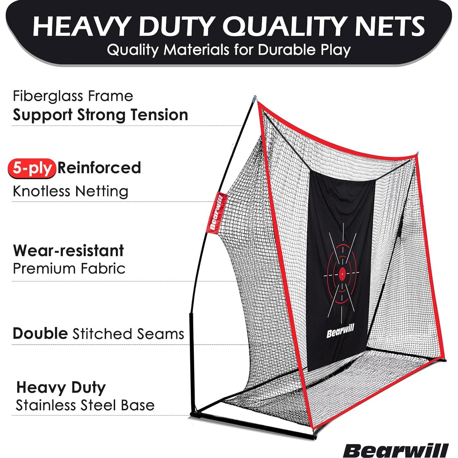 Red de Golf Bearwill 3,05x2,13m con Alfombrilla y Pelotas