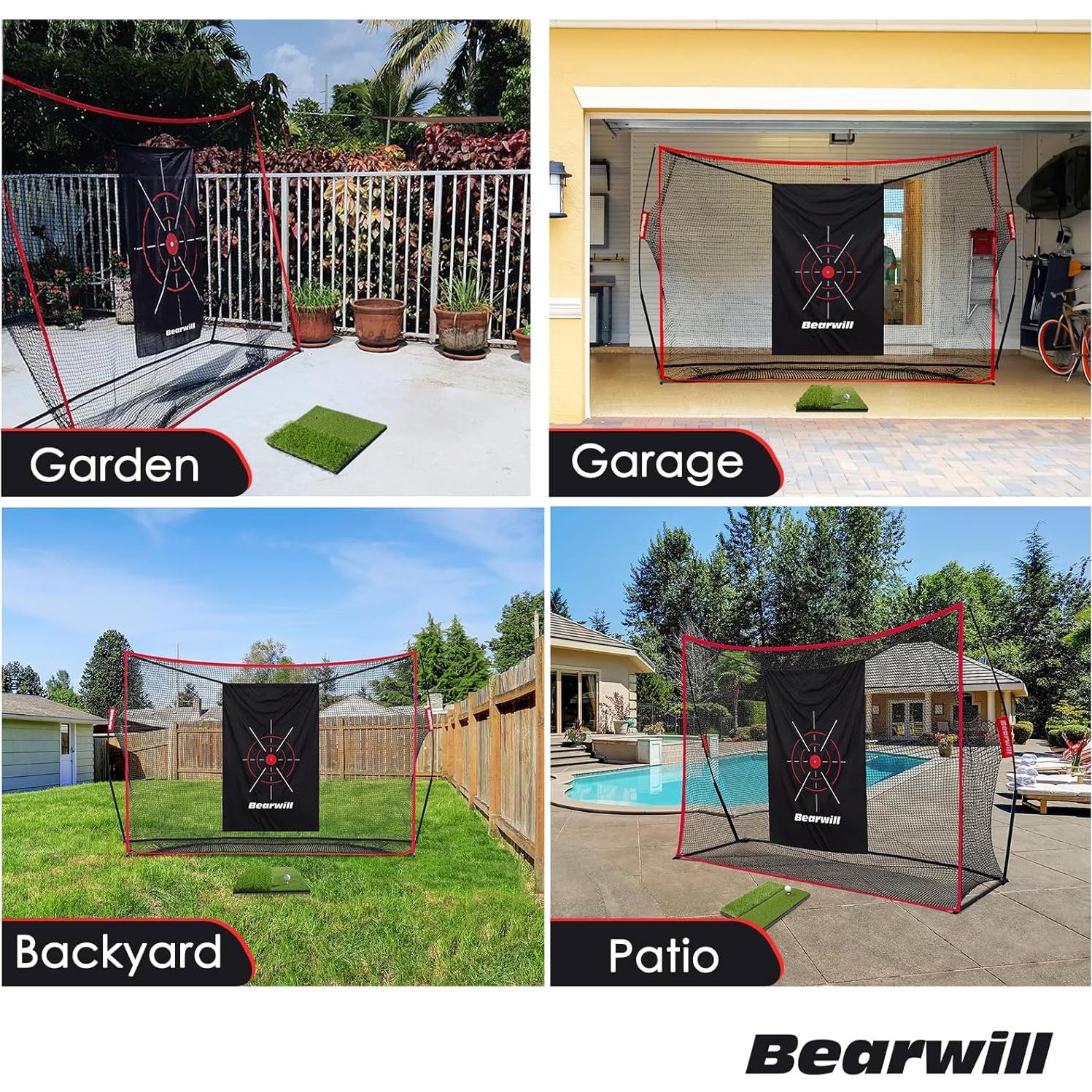 Red de Golf Bearwill 3,05x2,13m con Alfombrilla y Pelotas