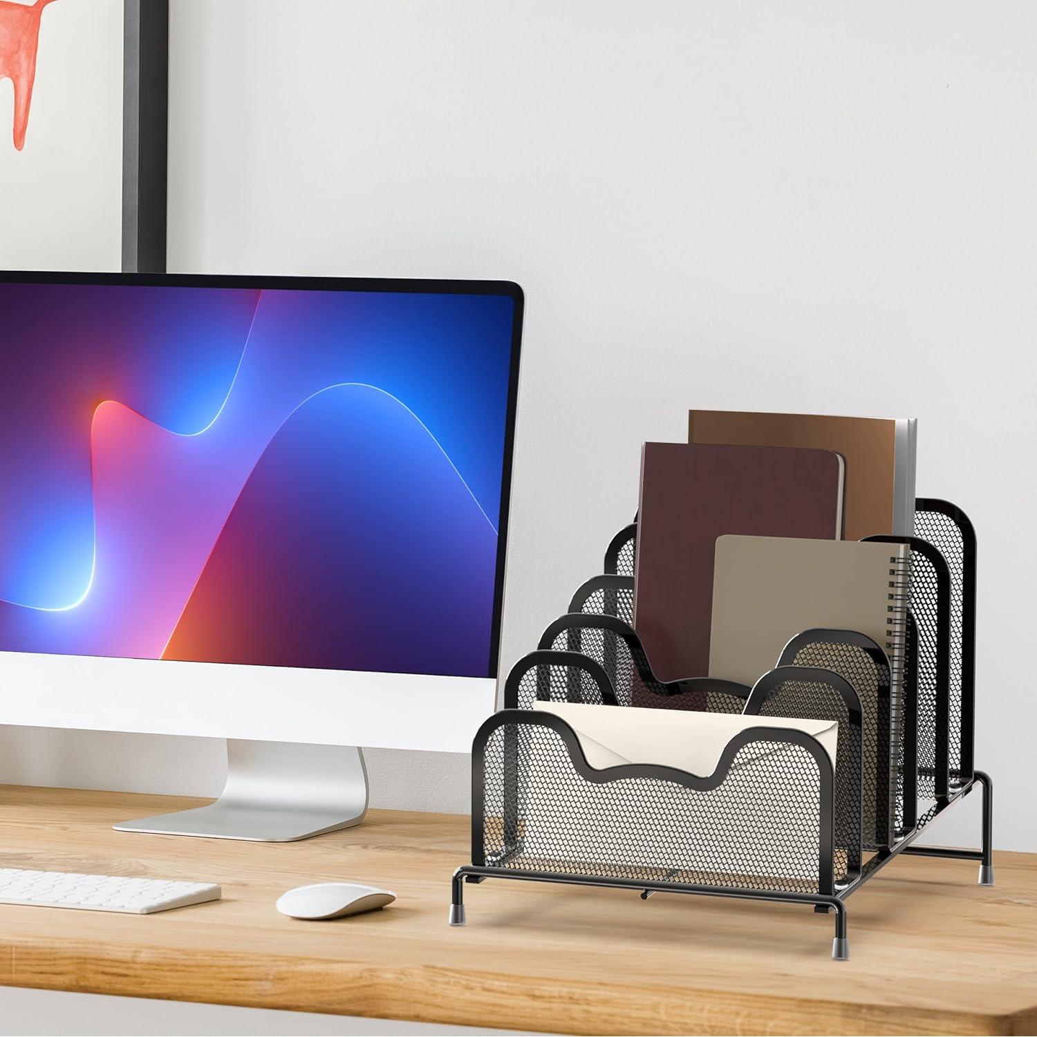 Organizador de Archivos Vertical Simple Houseware 5 Secciones Negro