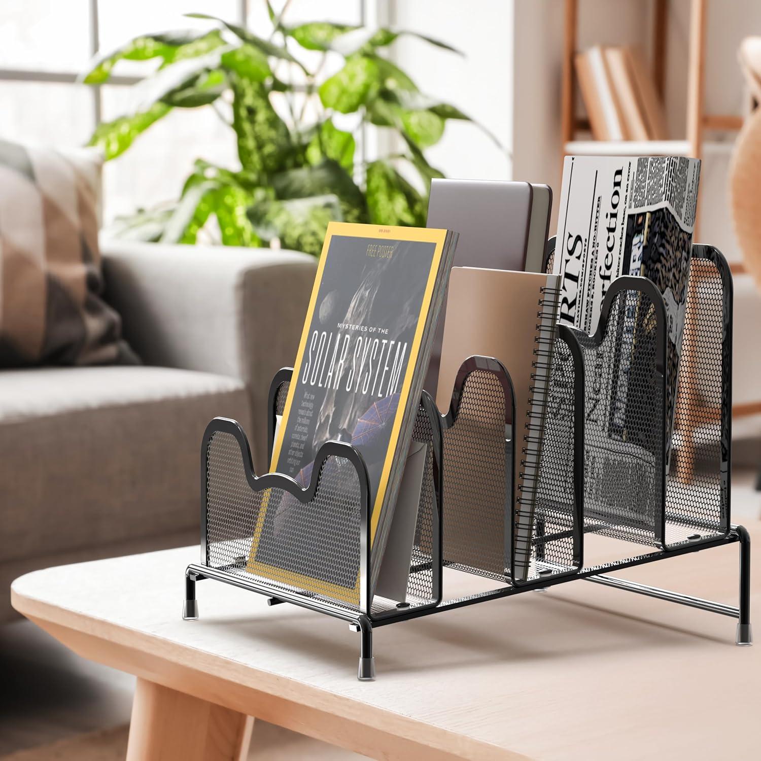 Organizador de Archivos Vertical Simple Houseware 5 Secciones Negro