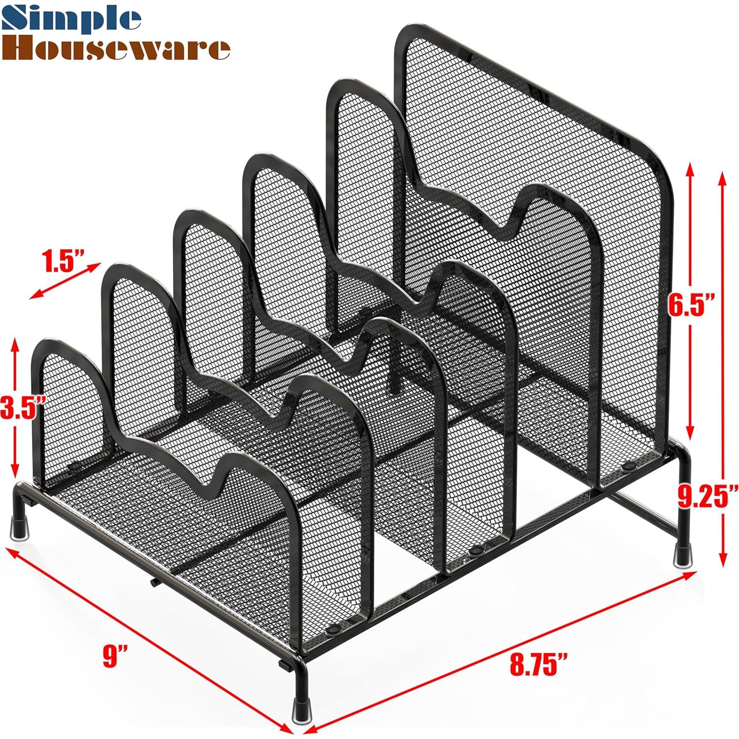 Organizador de Archivos Vertical Simple Houseware 5 Secciones Negro