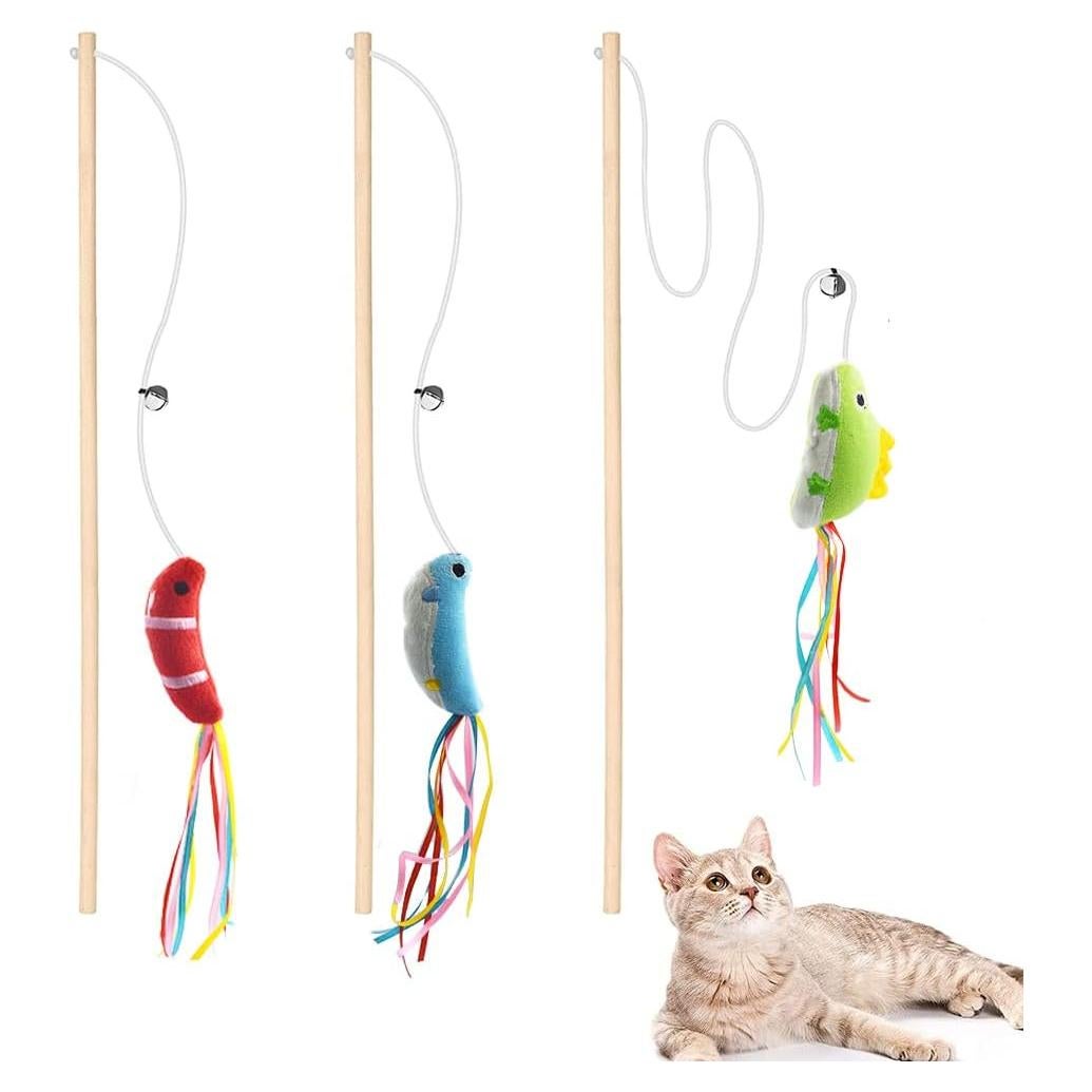 Varitas Interactivas para Gatos IUHKBH - 3 PCS con Catnip